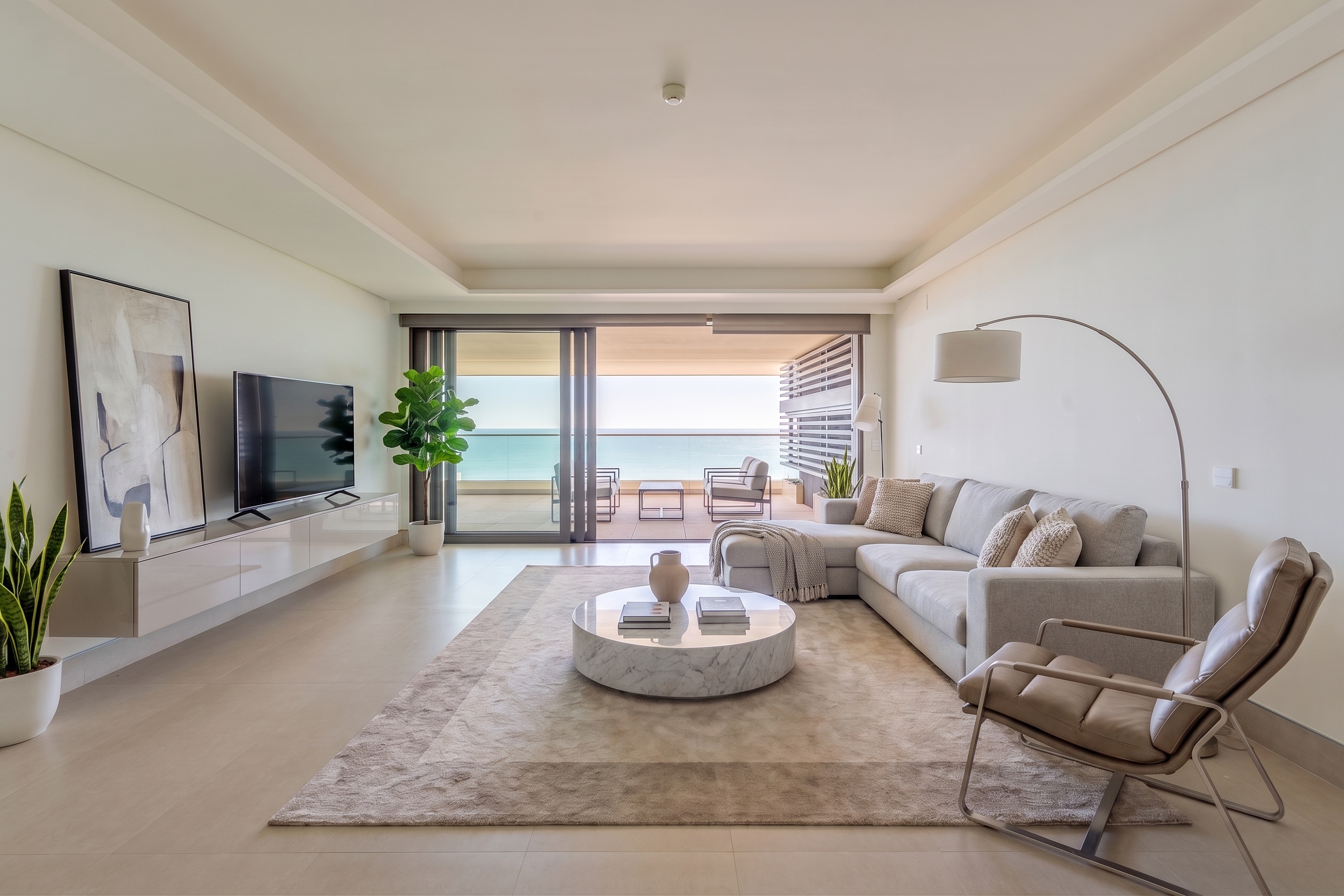 Exklusive Luxuswohnung mit Blick auf das Mittelmeer. [KI-modifiziert]