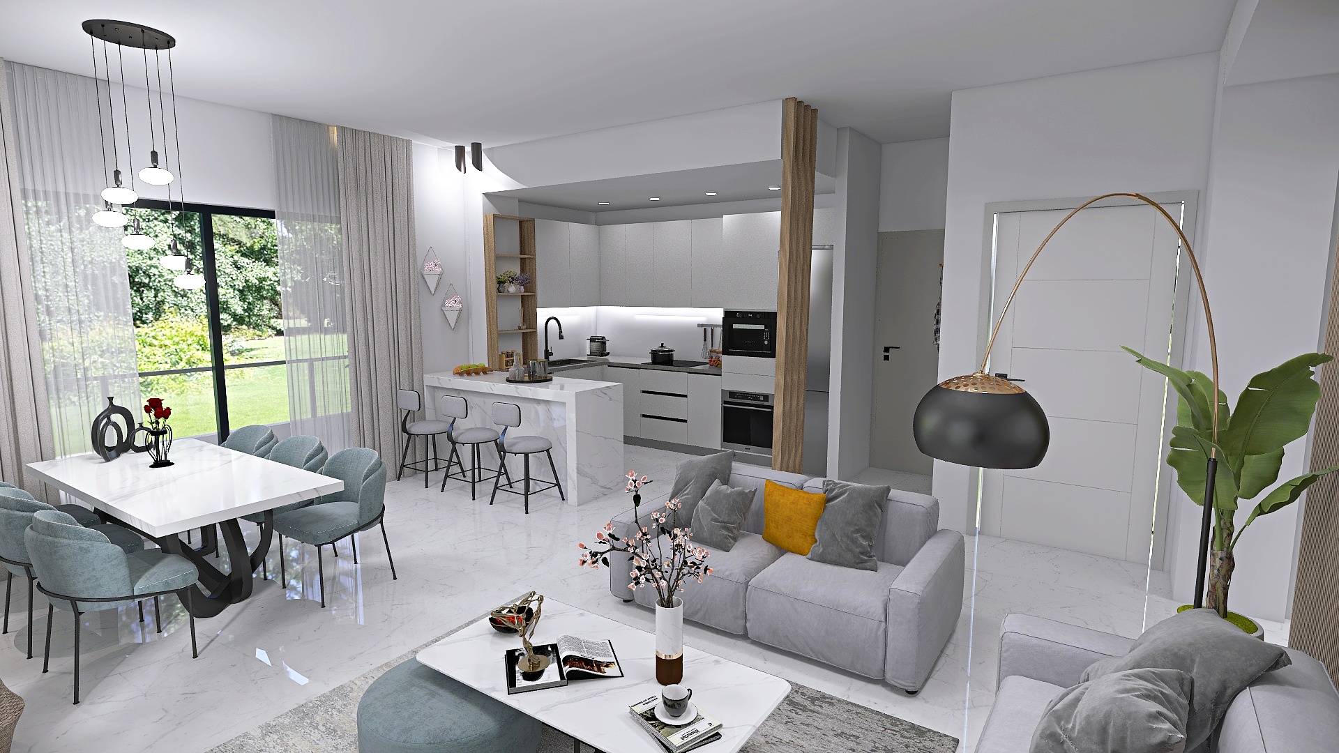 Two bedroom apartment with 2 parking spaces and storage in Thermi