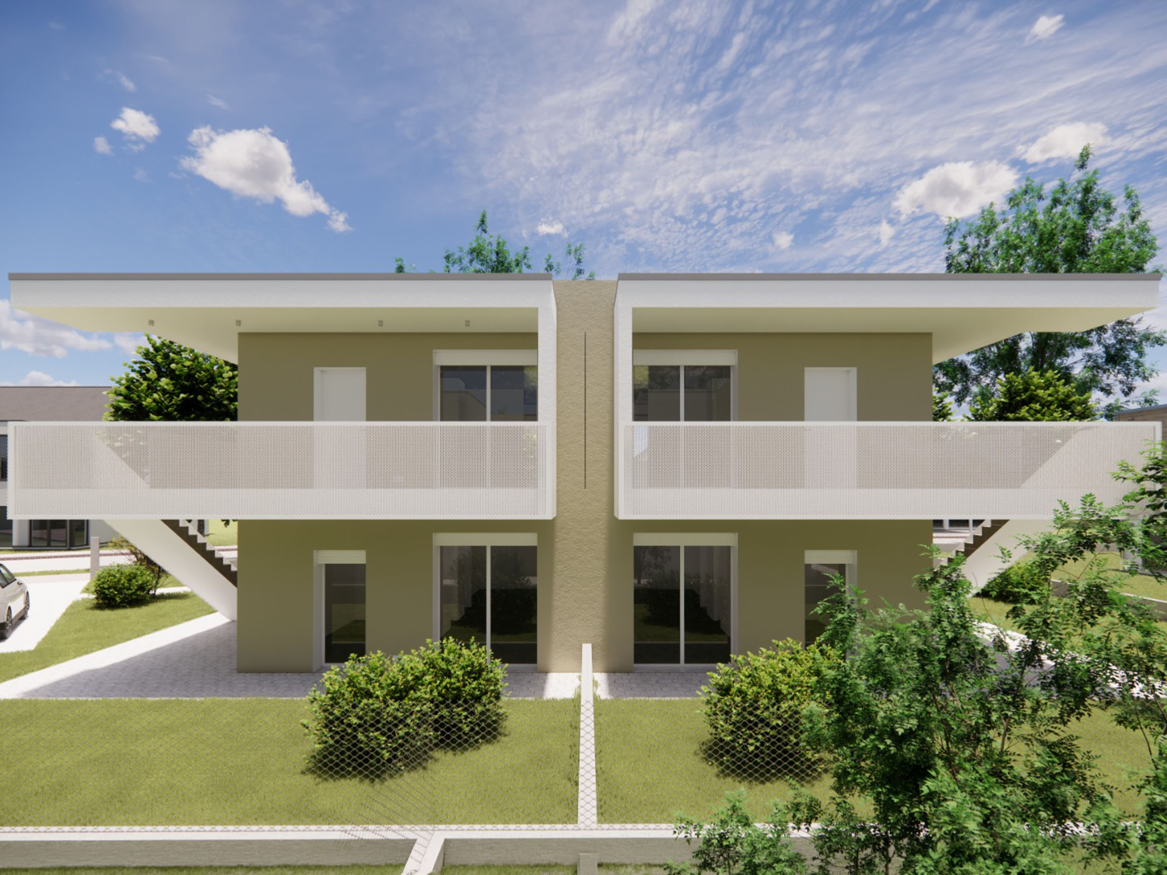 Dreizimmerwohnung im Neubau mit Garten