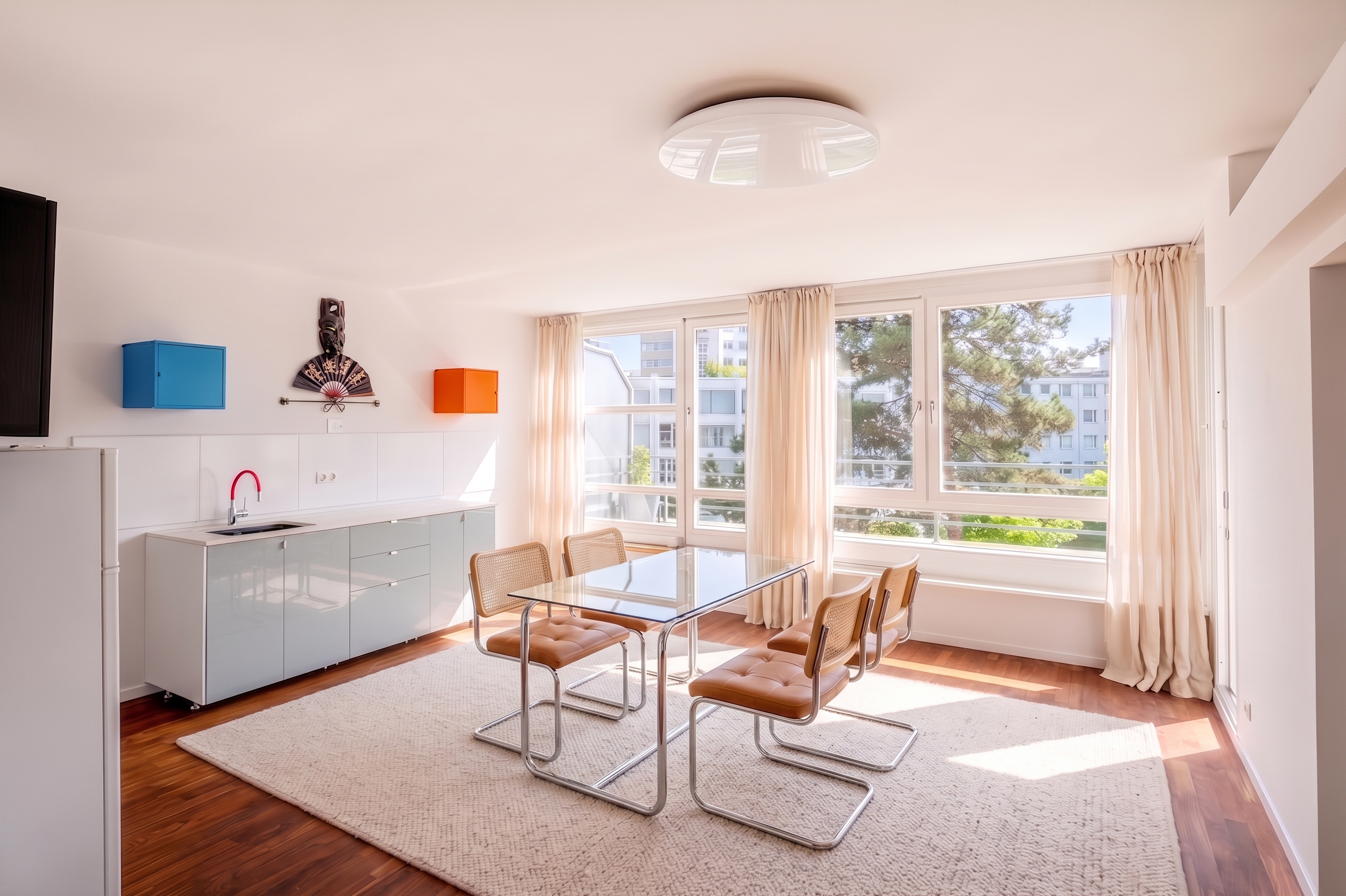 Bright apartment with a parking space in the  underground garage, located in a quiet area  right next to Berlin's Tiergarten [AI-modified]