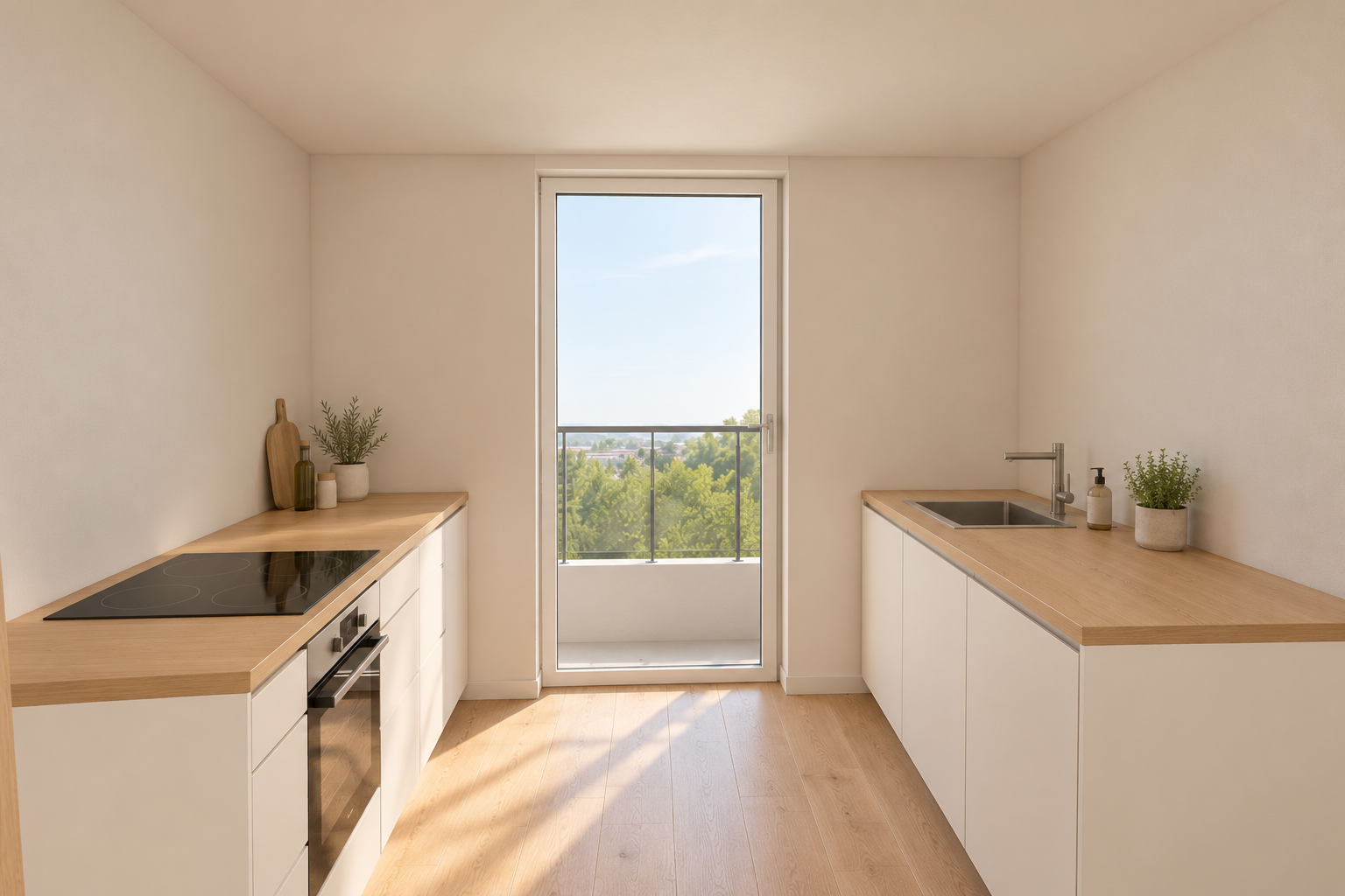 Light-filled 3-room apartment with two spacious balconies in central Korneuburg [AI-modified]