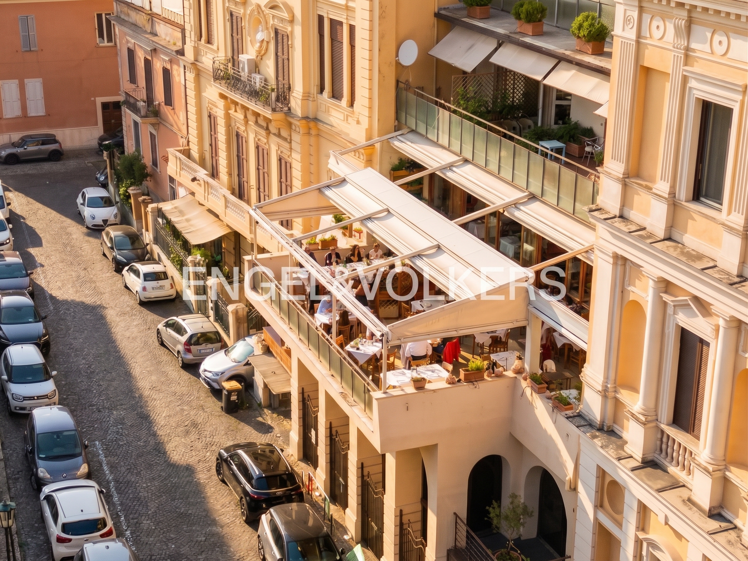 Prestigious hotel and restaurant in the heart of Frascati [AI-modified]