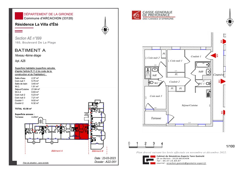 ARCACHON CENTRE – EXCEPTIONAL LOCATION – 3-ROOM APARTMENT WITH TERRACE