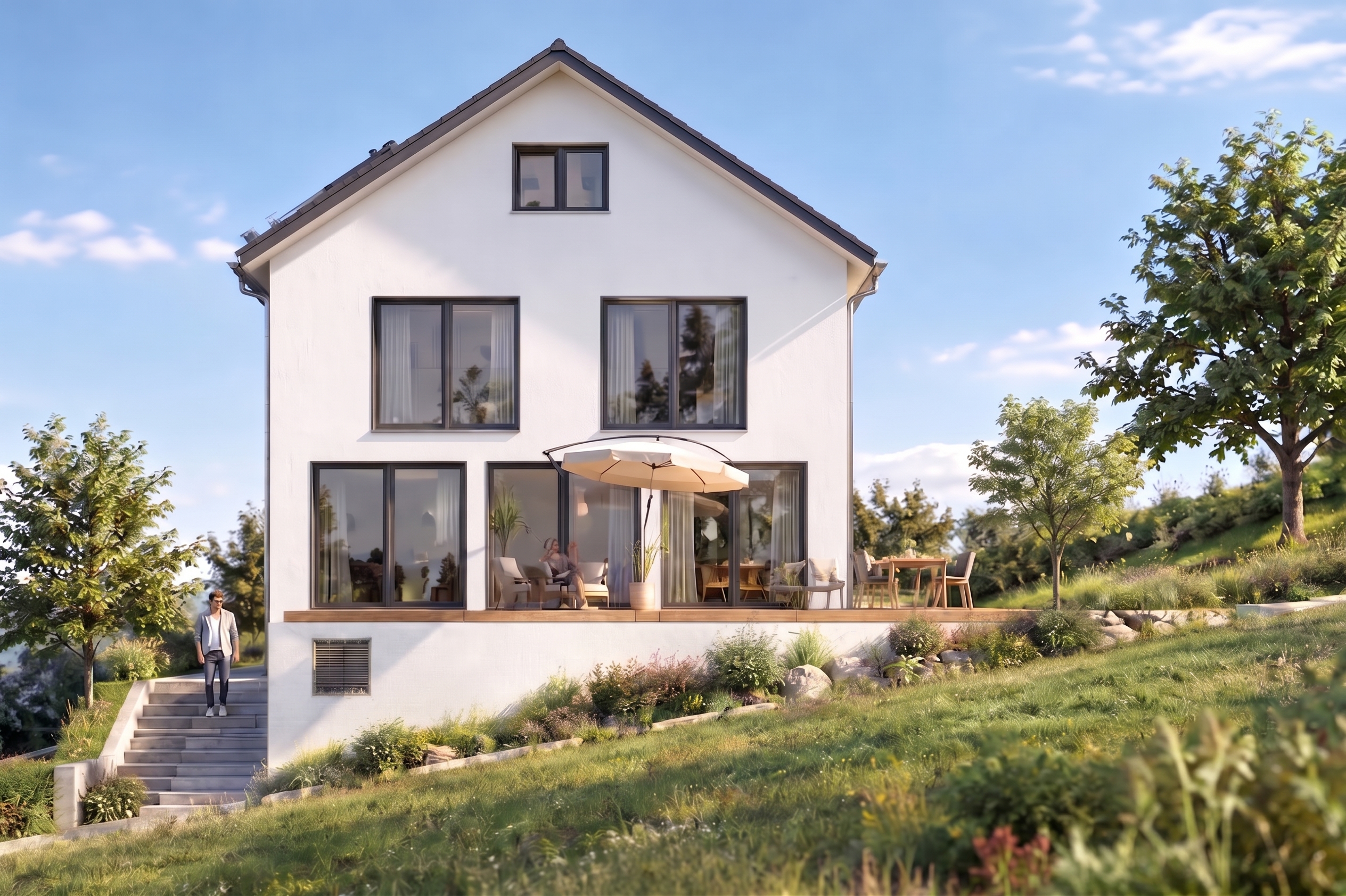 Neubau: Projektiertes Einfamilienhaus in attraktiver Aussichtslage [KI-modifiziert]