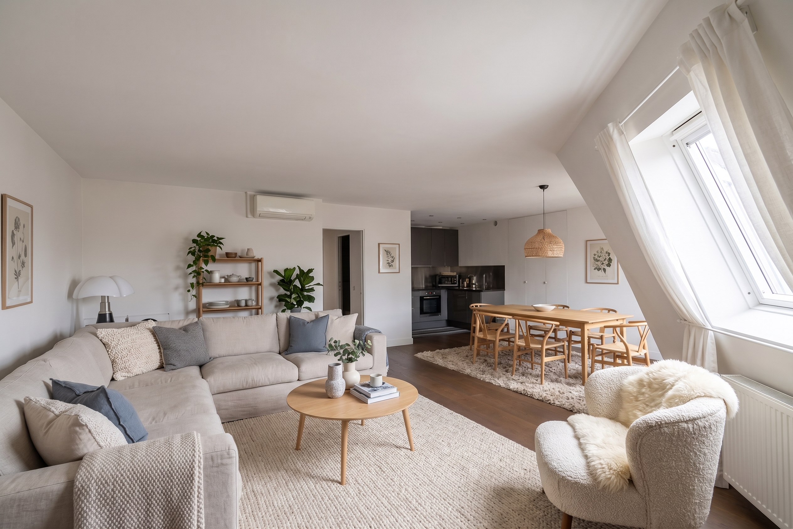 Top floor - Bright 3 rooms - Faubourg Saint-Honoré