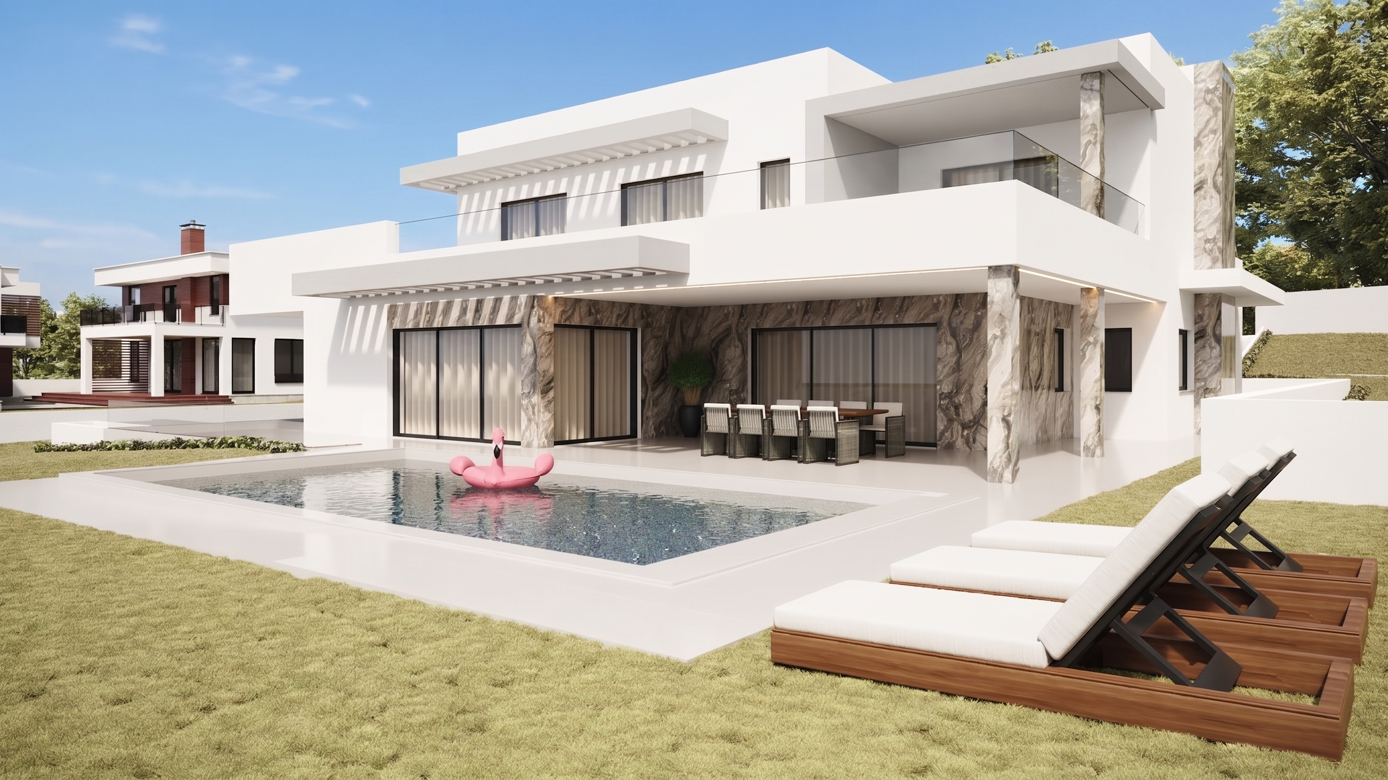 Luxury Contemporary T4 Villa Under Construction with Sea Views and Elevated Position near Almancil