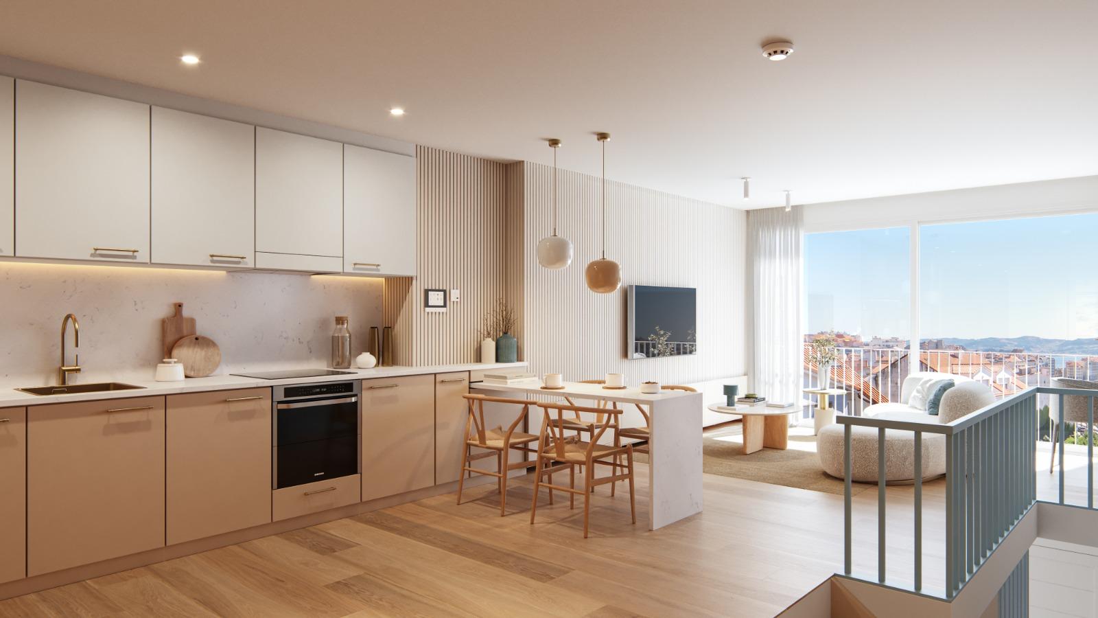 Apartamento de obra nueva de 1 dormitorio con garaje en Sanxenxo