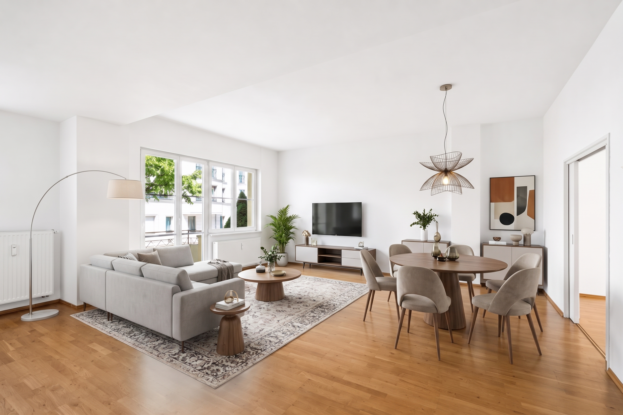 Vier Räume. Viele Möglichkeiten. Ein Zuhause mit Charakter. [AI-modified]