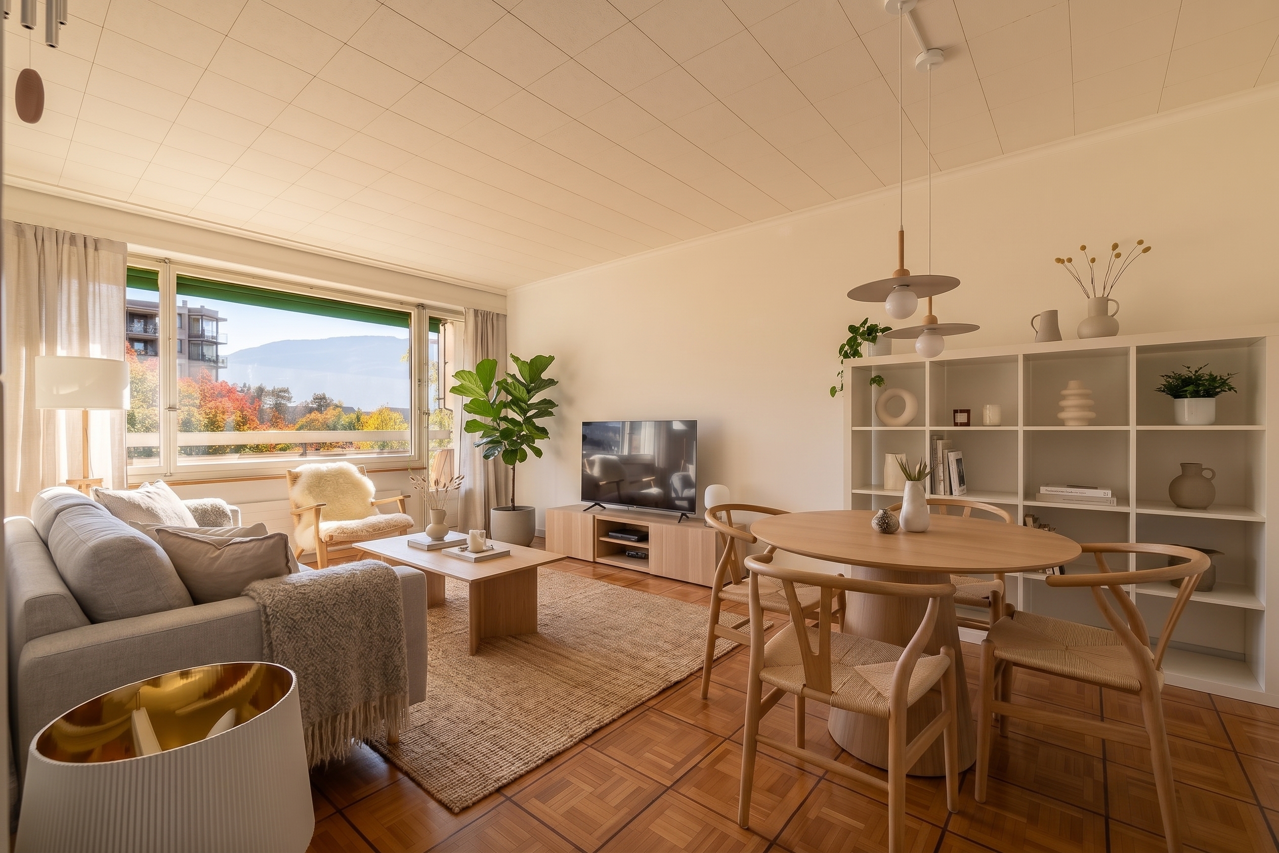 Bright apartment with views of Salève in the heart of Champel [AI-modified]