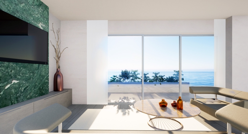 Sea view penthouse with roof garden in Kalamaria