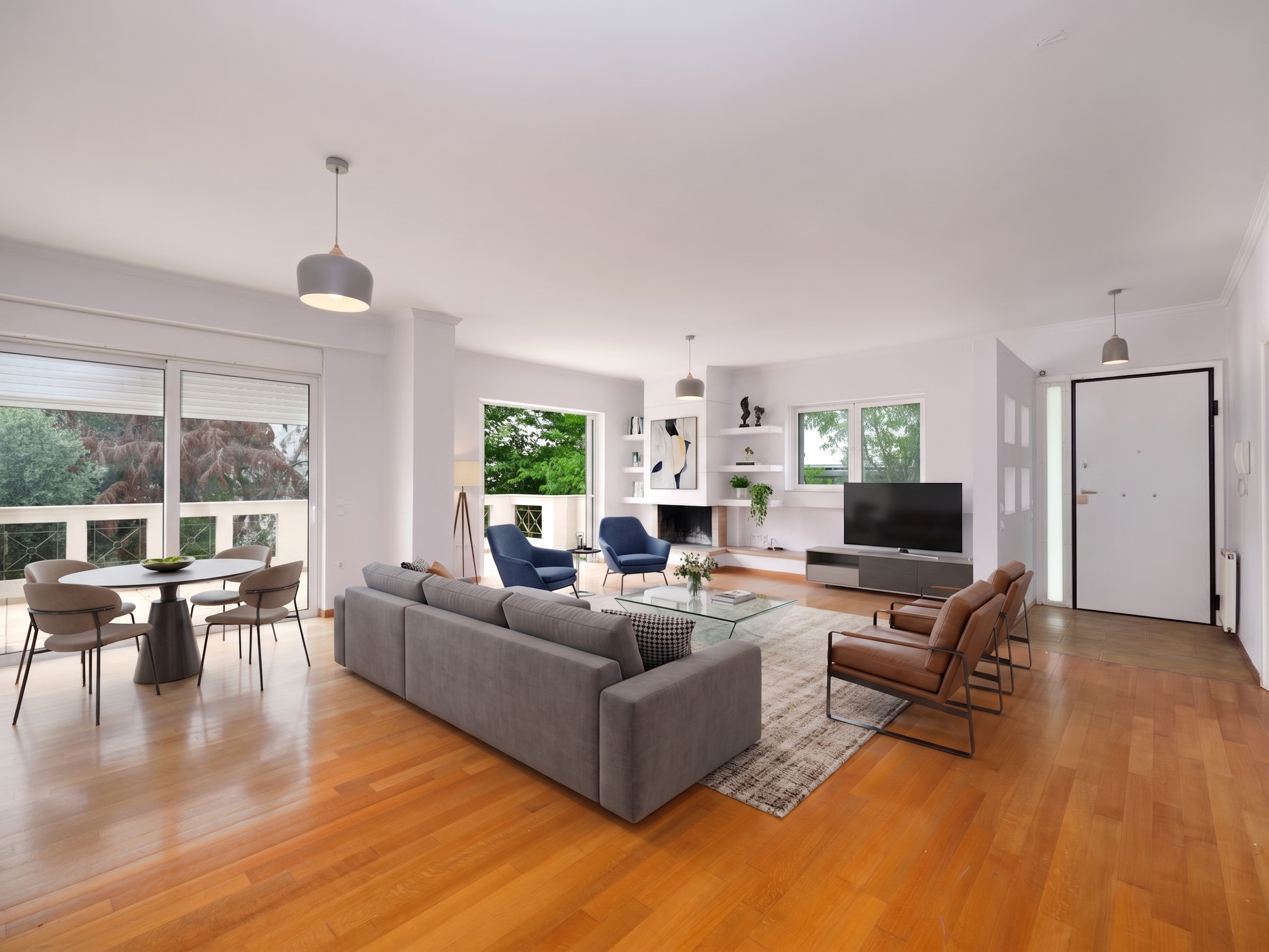 Four-level semi detached house with private pool