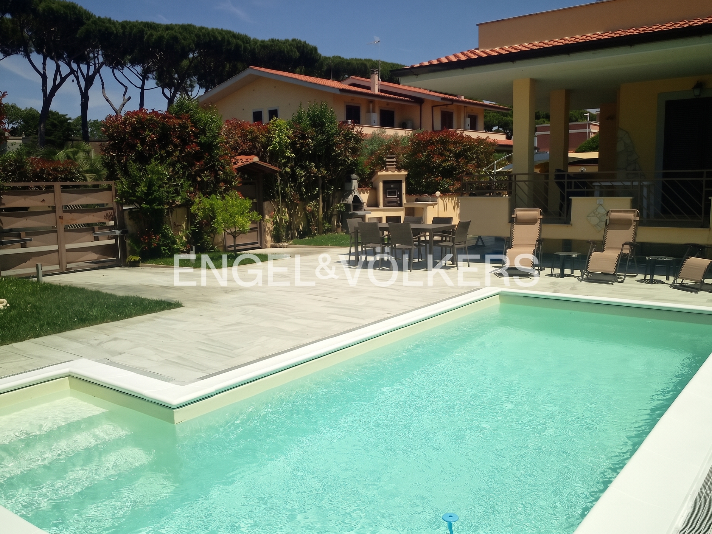 GREEN VILLA WITH POOL AND PRIVATE GARDEN IN SABAUDIA [AI-modified]