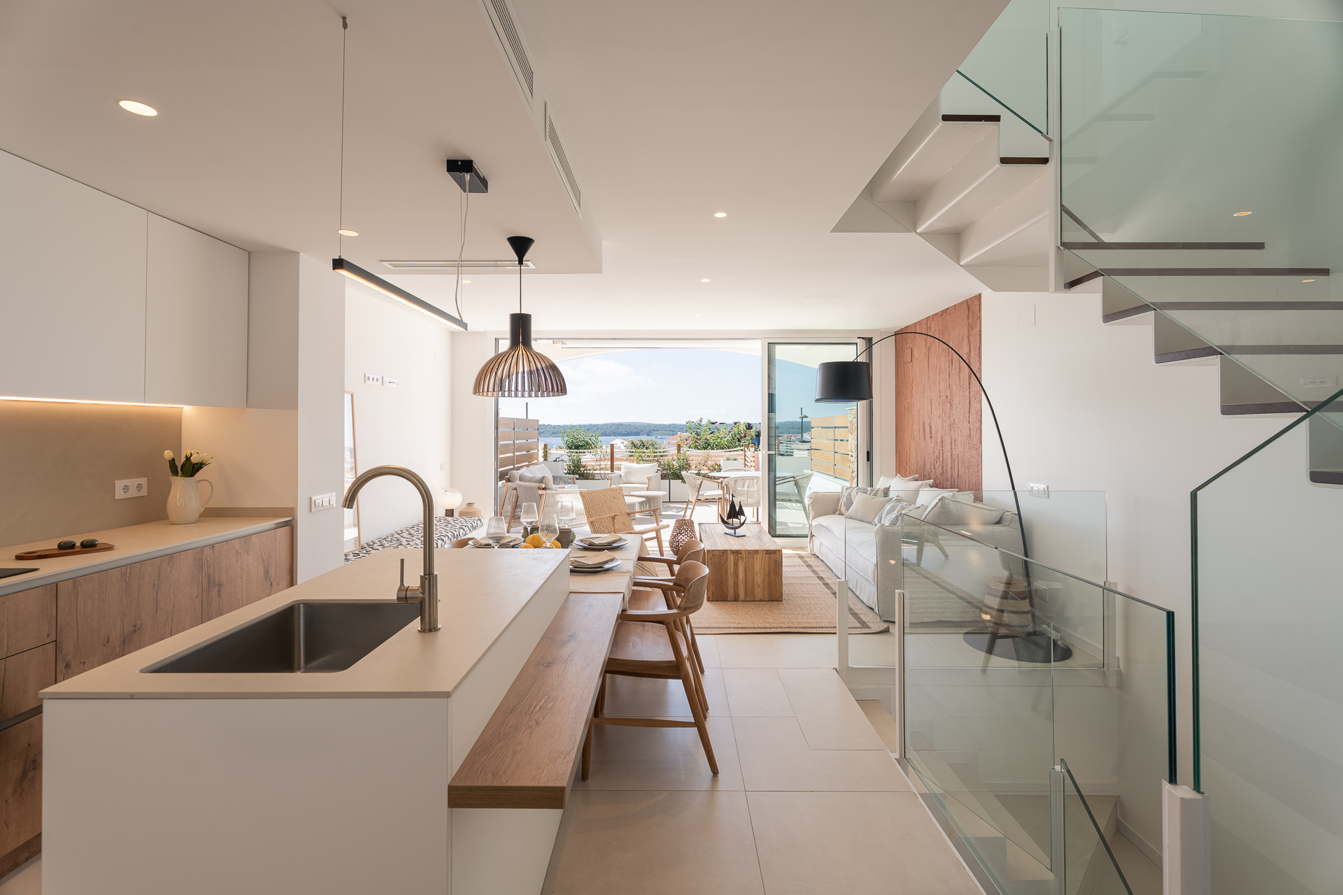 Newly built townhouses with sea views in Fornells, Menorca