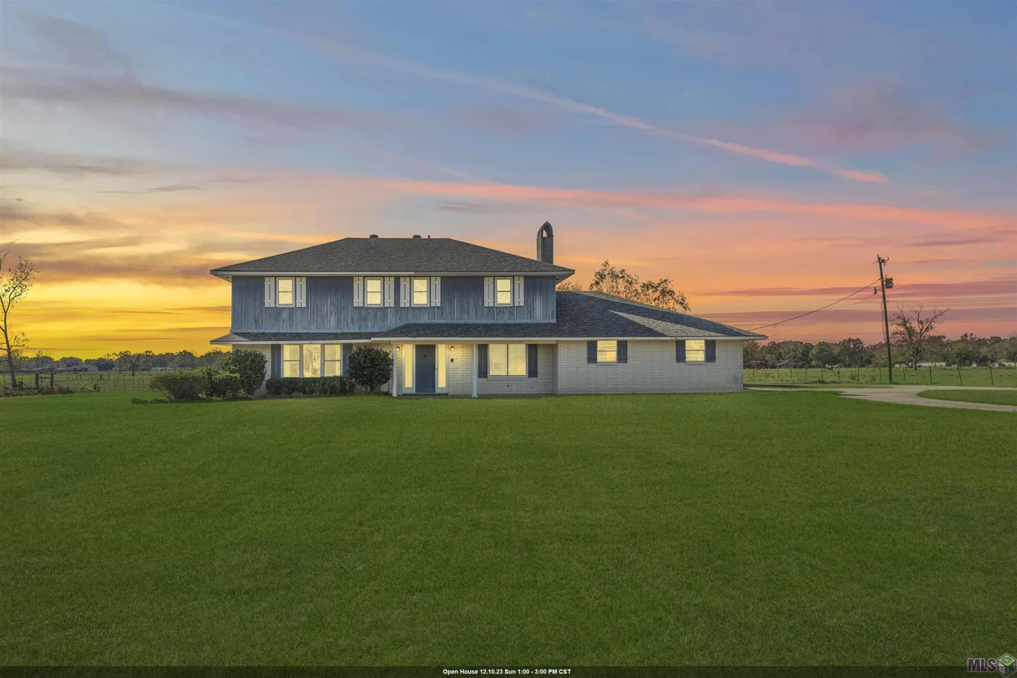 Expansive Two-Story, Four Bed, 3 Bath Residence on 3 Acres