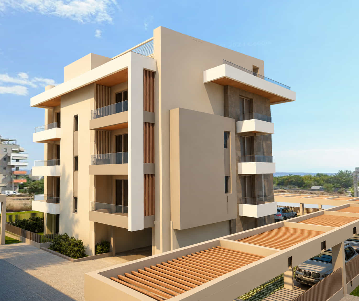 Sea view 1-bedroom apartment 150m from the Metro in Agios Ioannis