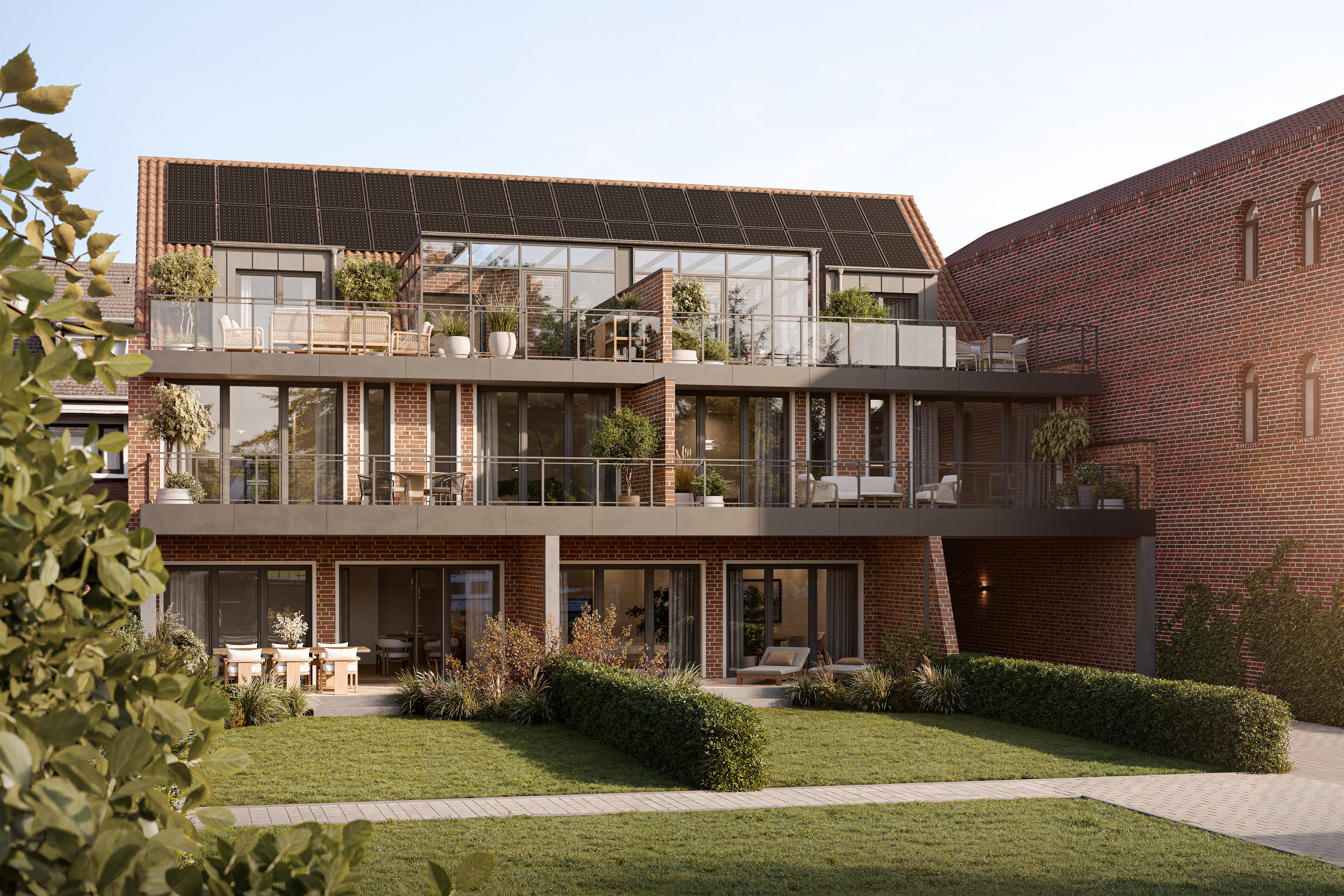 Moderne Erdgeschoss-Neubauwohnung mit eigenem Garten und Wasserzugang in bester Innenstadtlage
