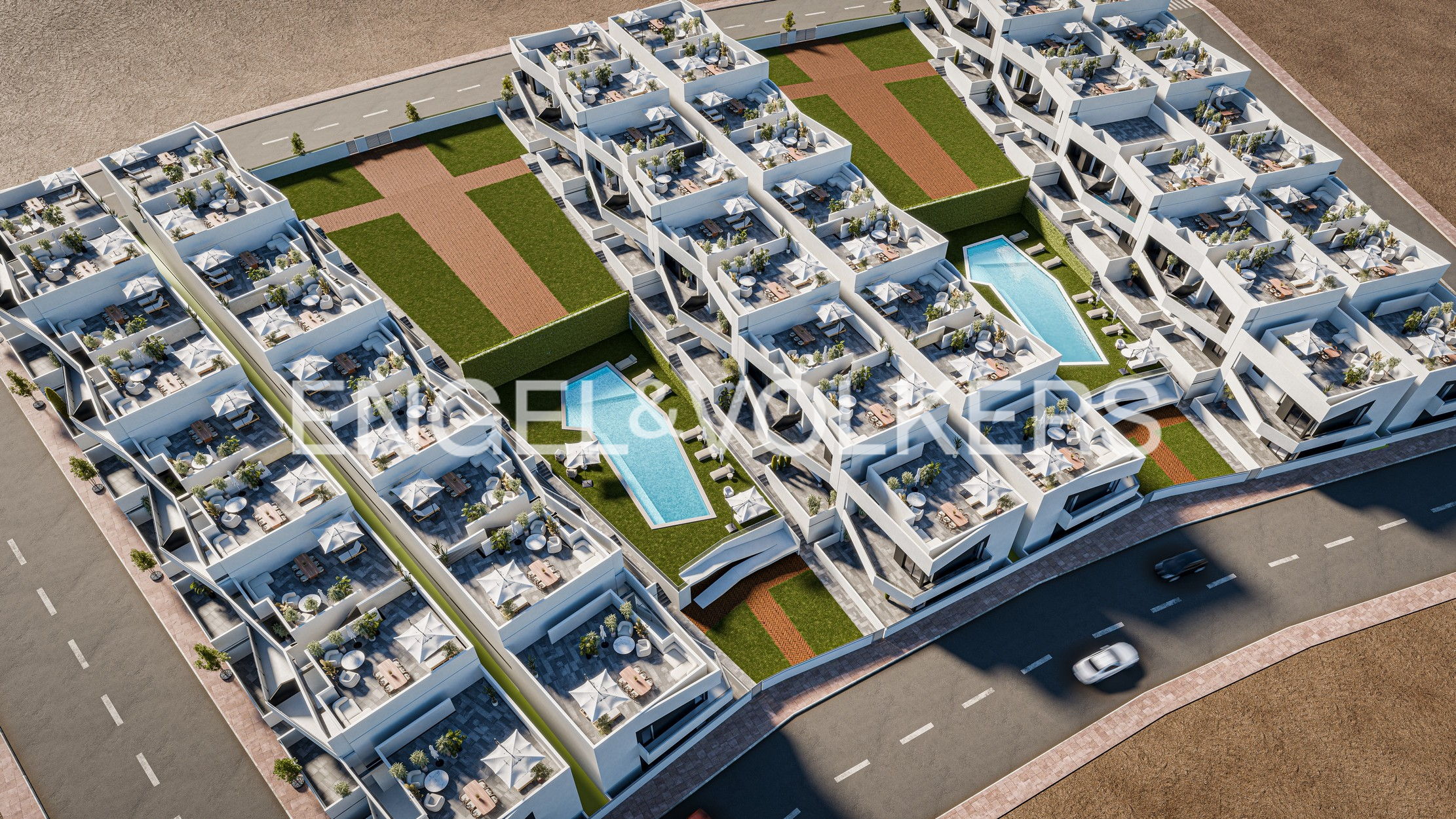 New residential development with communal pool in San Miguel de Salinas