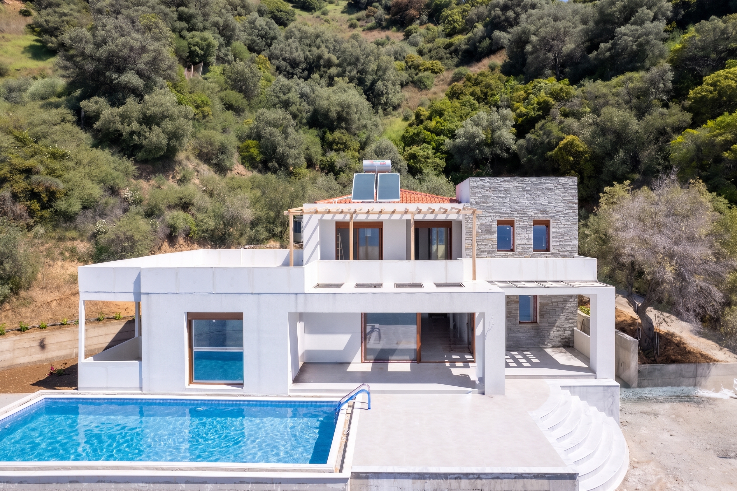 Beachfront luxury villa  overlooking Mount Athos