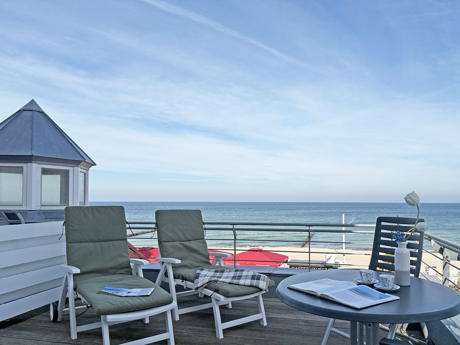 Logenplatz an der Strandpromenade – Ferienwohnung mit Panoramablick auf die Ostsee