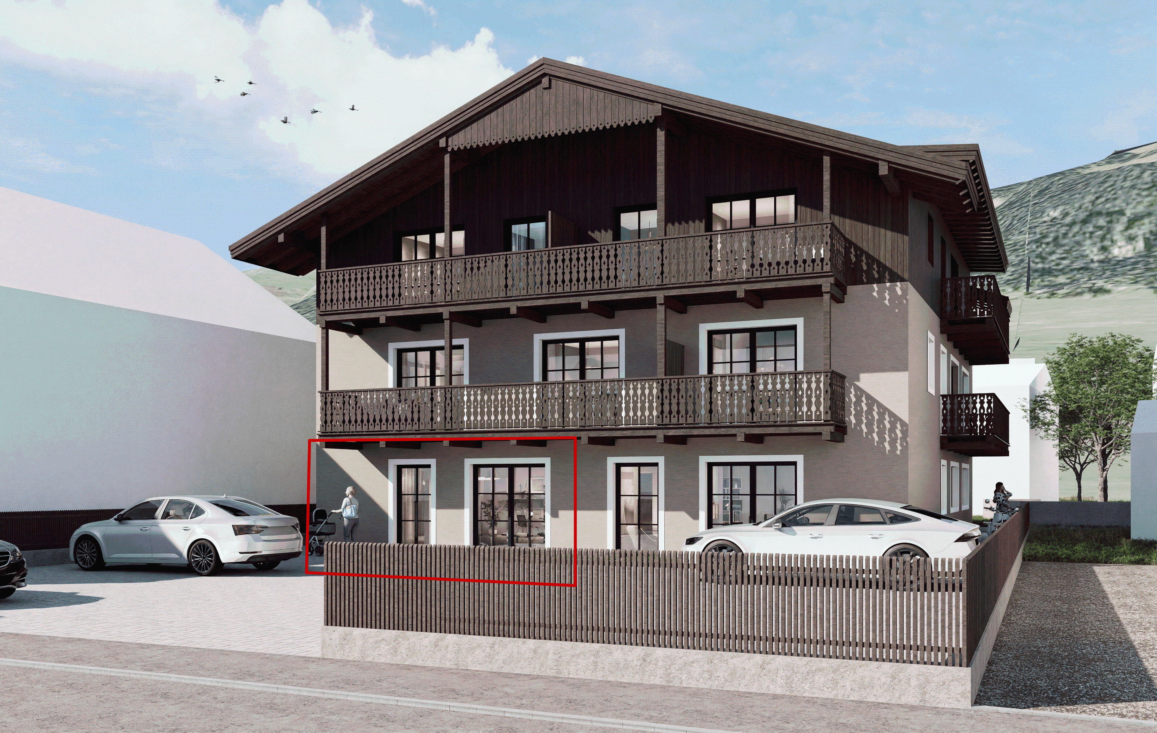 High-quality Three-Room Apartment on the ground floor [AI-modified]