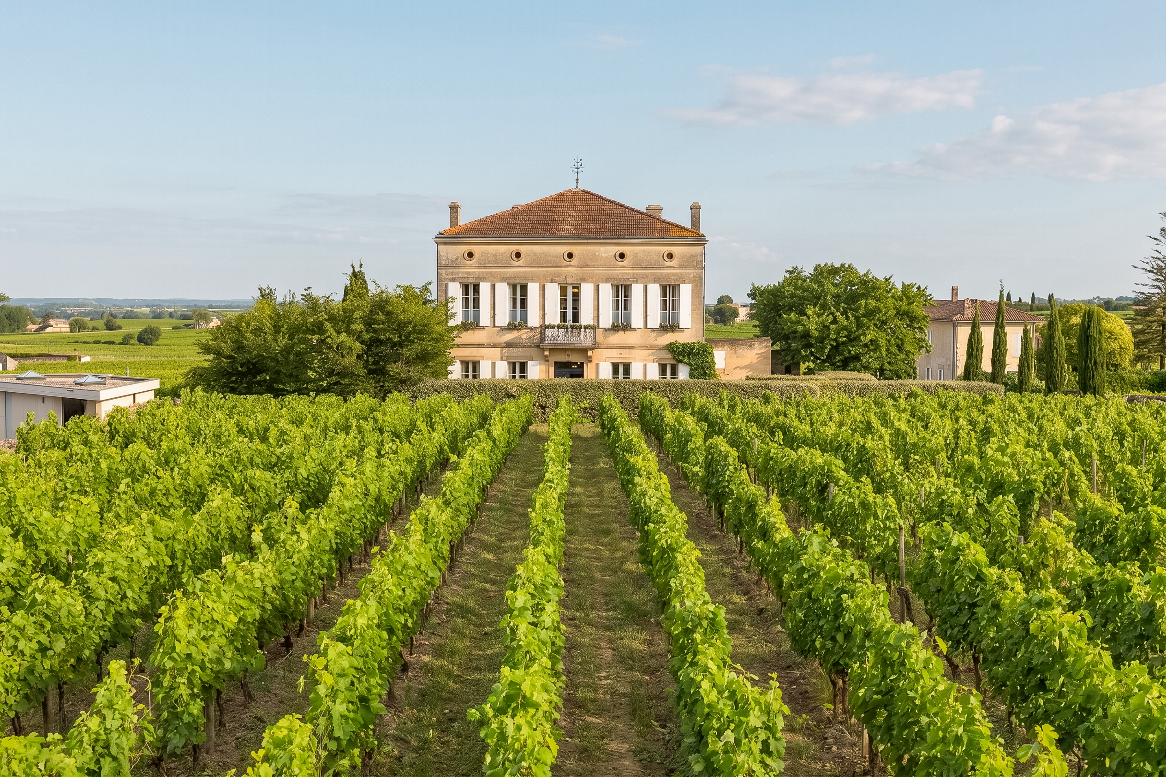 Saint Emilion - Les vignobles en toile de fond. Le village à vos pieds.