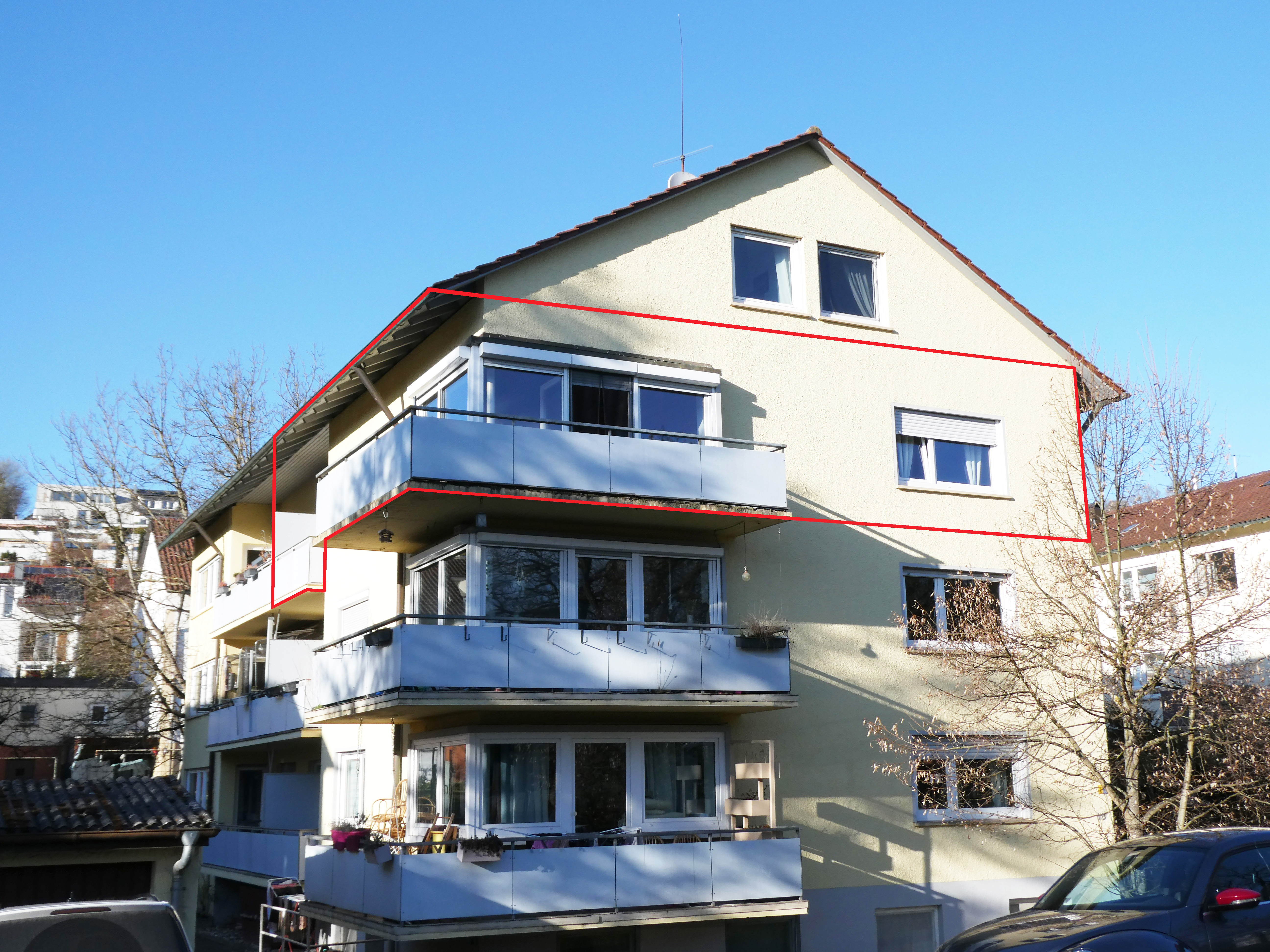 Gut geschnittene Vier-Zimmer-ETW mit drei Balkonen + Garage • stadtnah, familienfreundlich