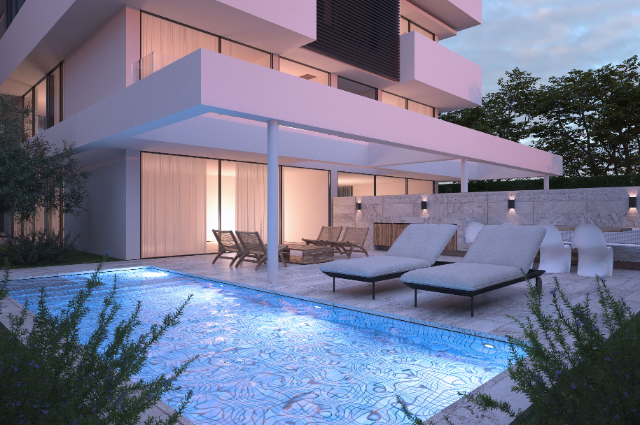 Contemporary maisonette with private garden & pool in Glyfada