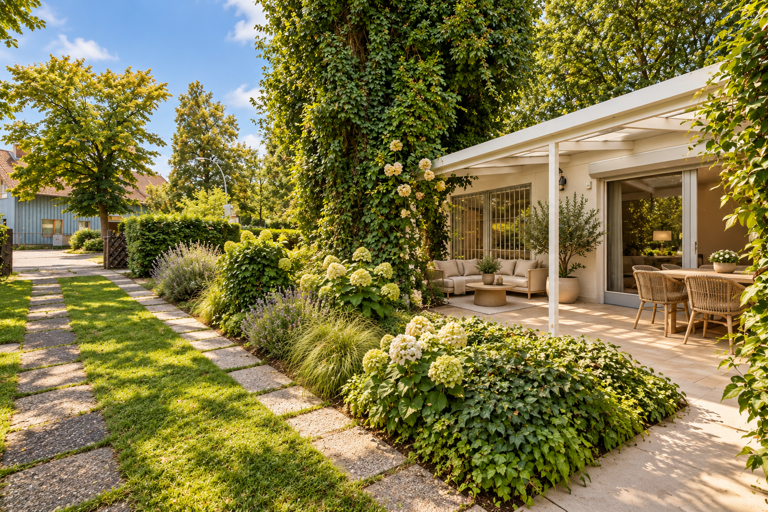 Sonniger Bungalow auf großzügigem Eckgrundstück in Zehlendorf [AI-modified]