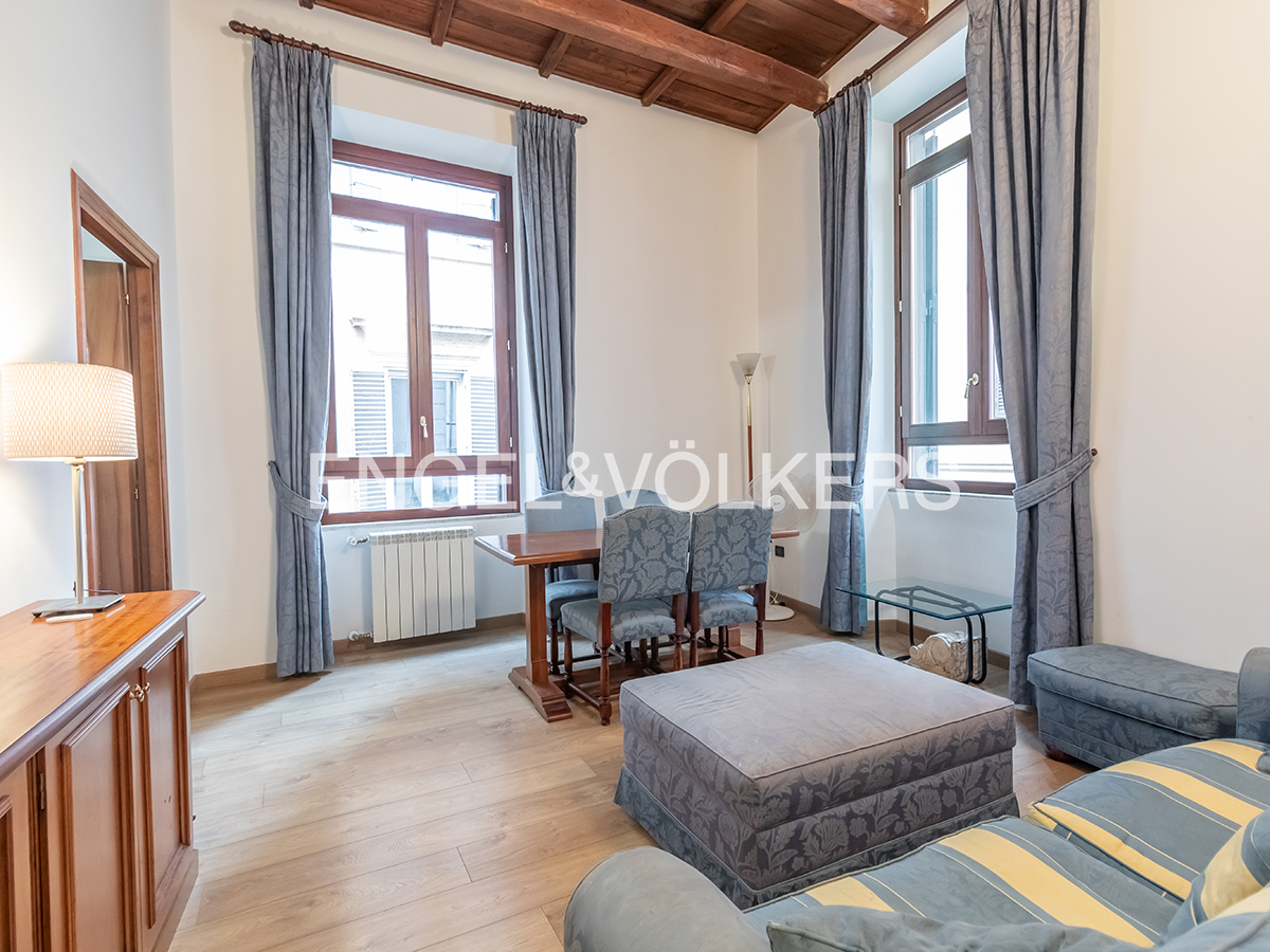 Exclusive two-bedroom apartment with corner views on Via del Babuino