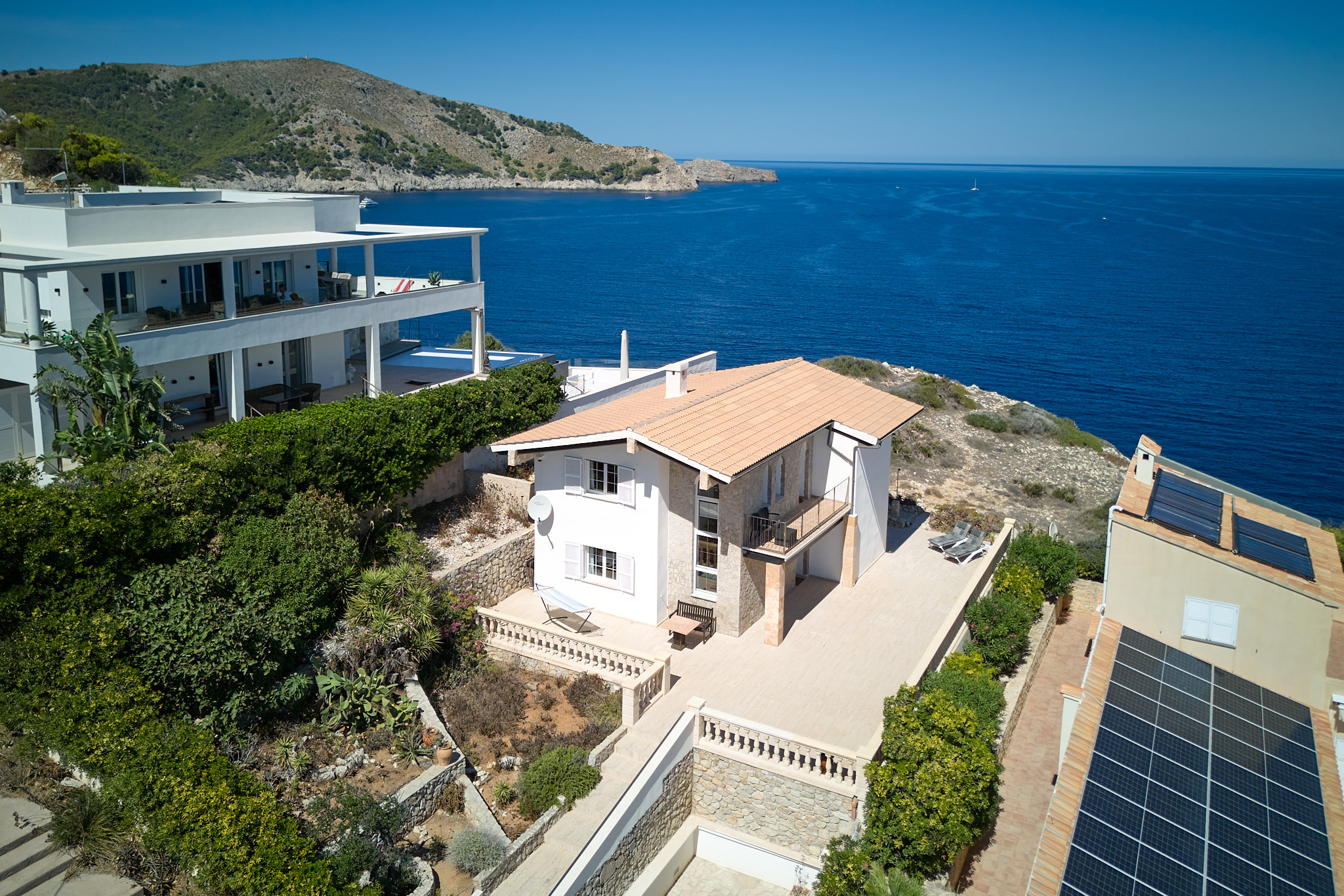 Haus mit Meerblick und Sonnenuntergängen über der Cala Agulla