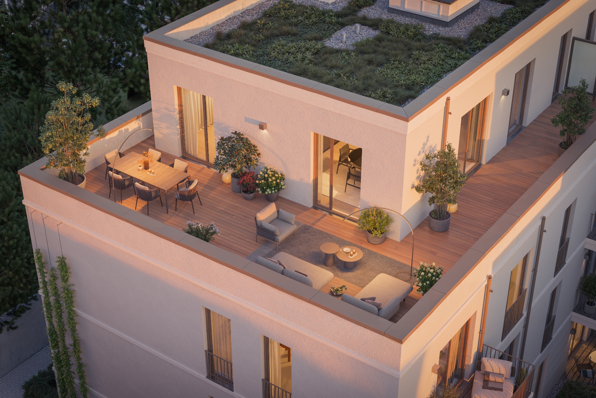 Attractive top-floor apartment with a beautiful roof terrace