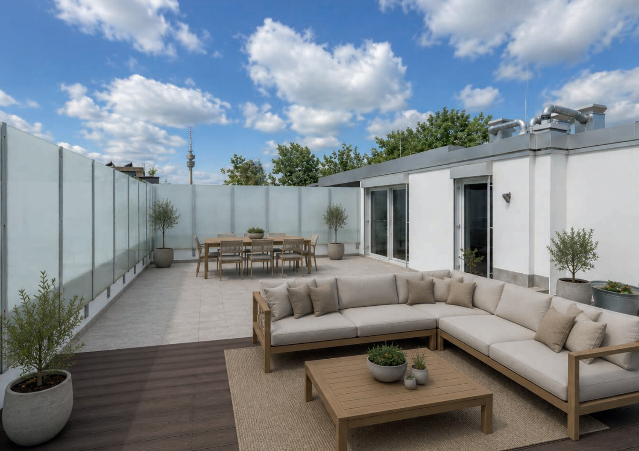 Spacious Living | 124 m² Rooftop Terrace with Views of a Munich Landmark