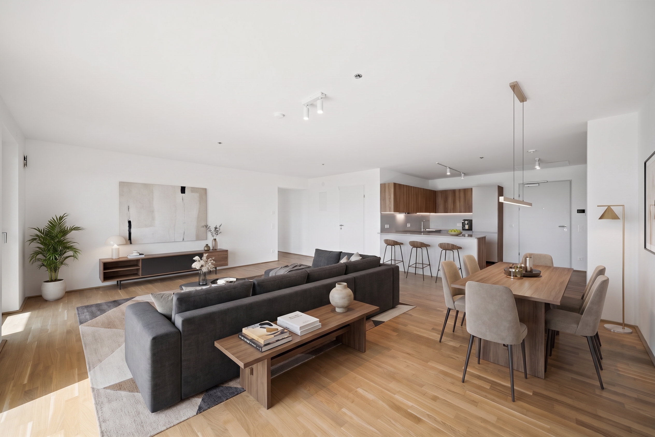 Above Vienna’s rooftops: 4-room new build with gym, cinema room & more. [AI-modified]