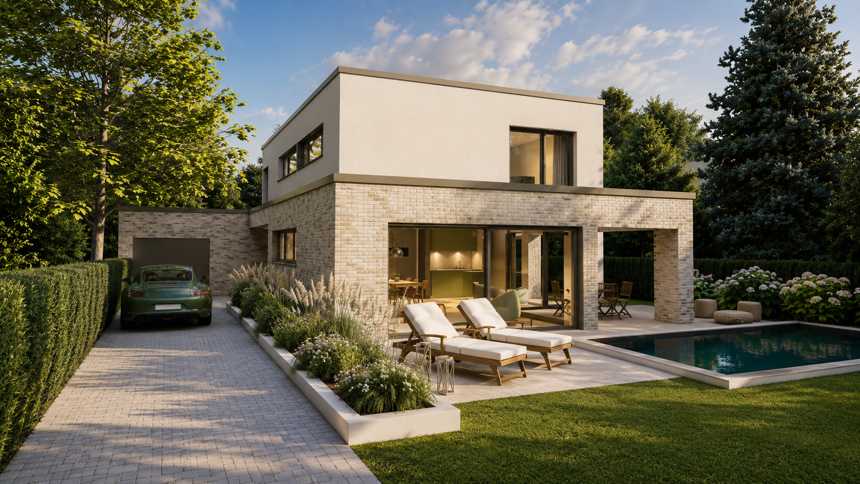 Zwischen Garten und Architektur, ein außergewöhnliches Zuhause für eine außergewöhnliche Lebensqualität.