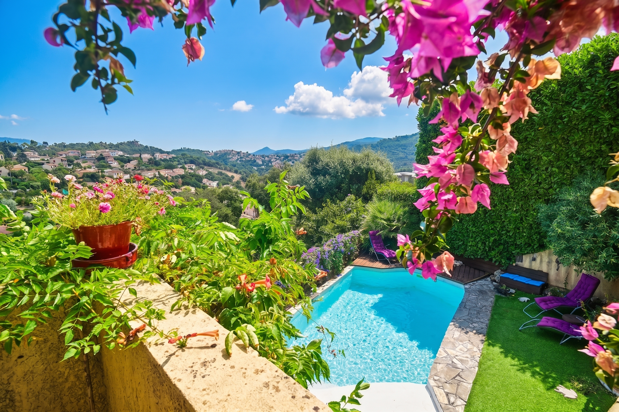 Charming villa with sea view over Cannes Bay