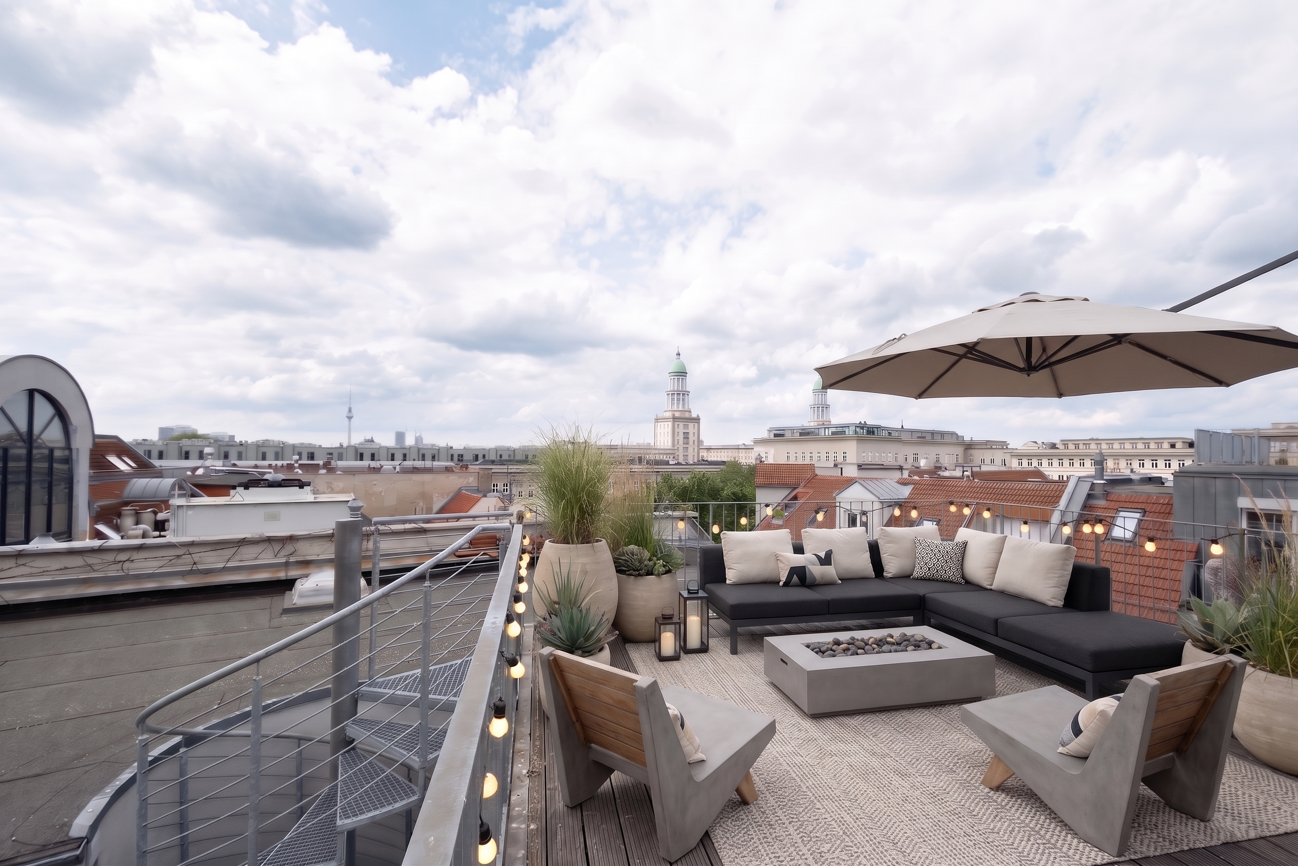 Penthouse with loft character for creative development with rooftop terrace [Modificato da IA]