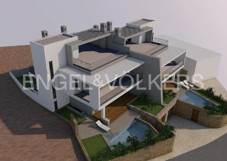 Contemporary semi-detached villa with pool