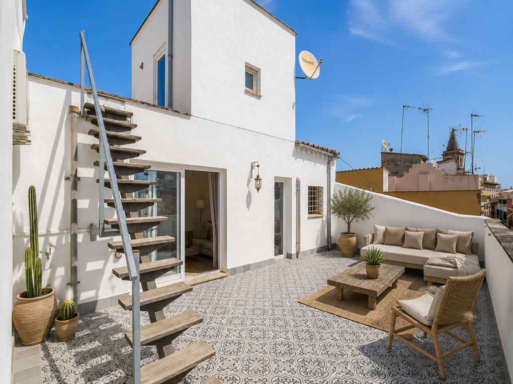 Stylish penthouse with spacious terraces in the heart of the Old Town [AI-modified]