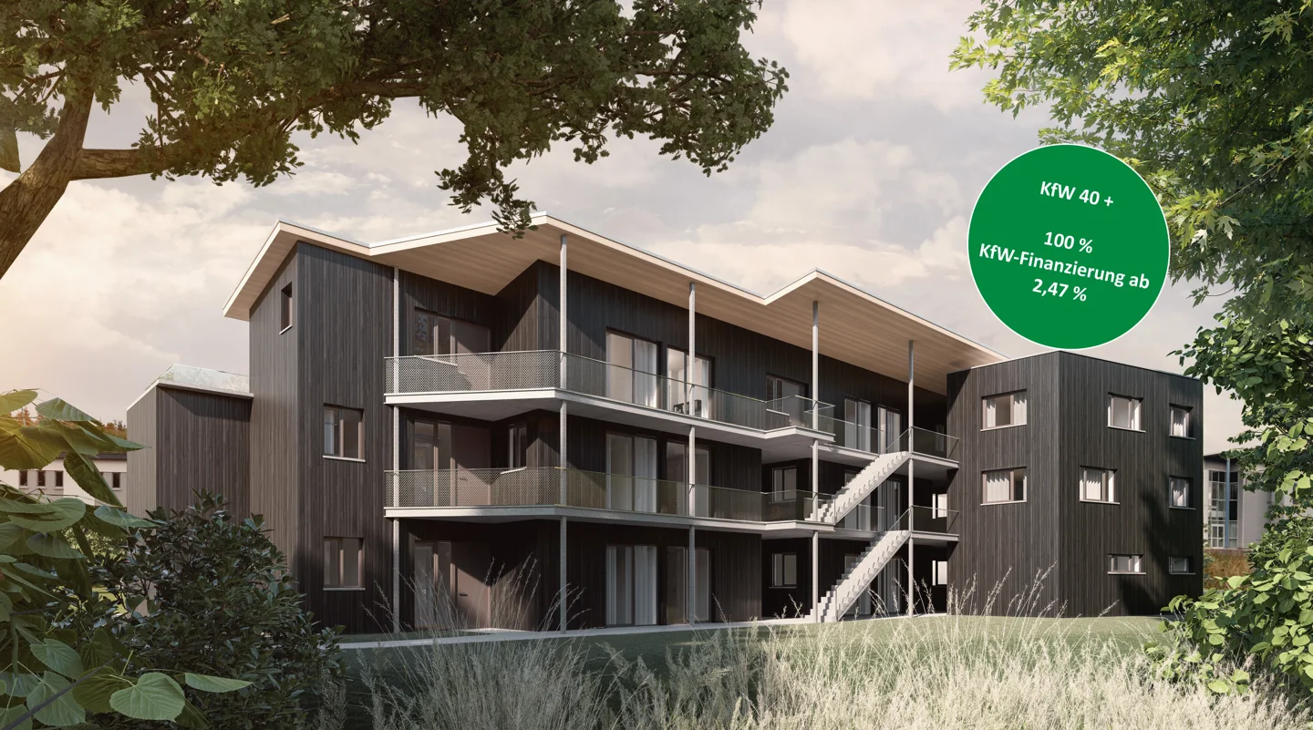 Climate-friendly new building project with 100 % KfW-Financing + degressive AfA