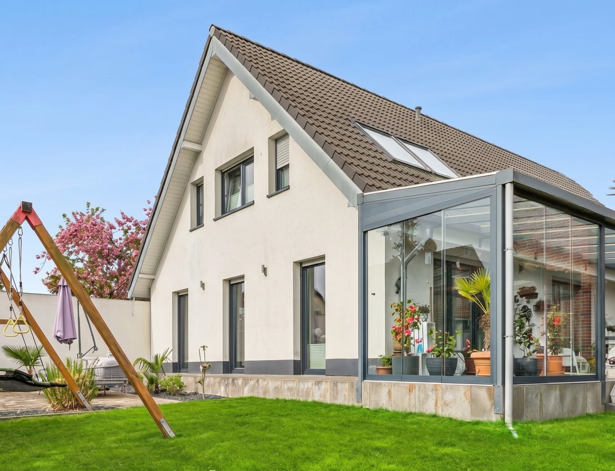 Family happiness in Lank-Latum - Modern multigenerational home with garden