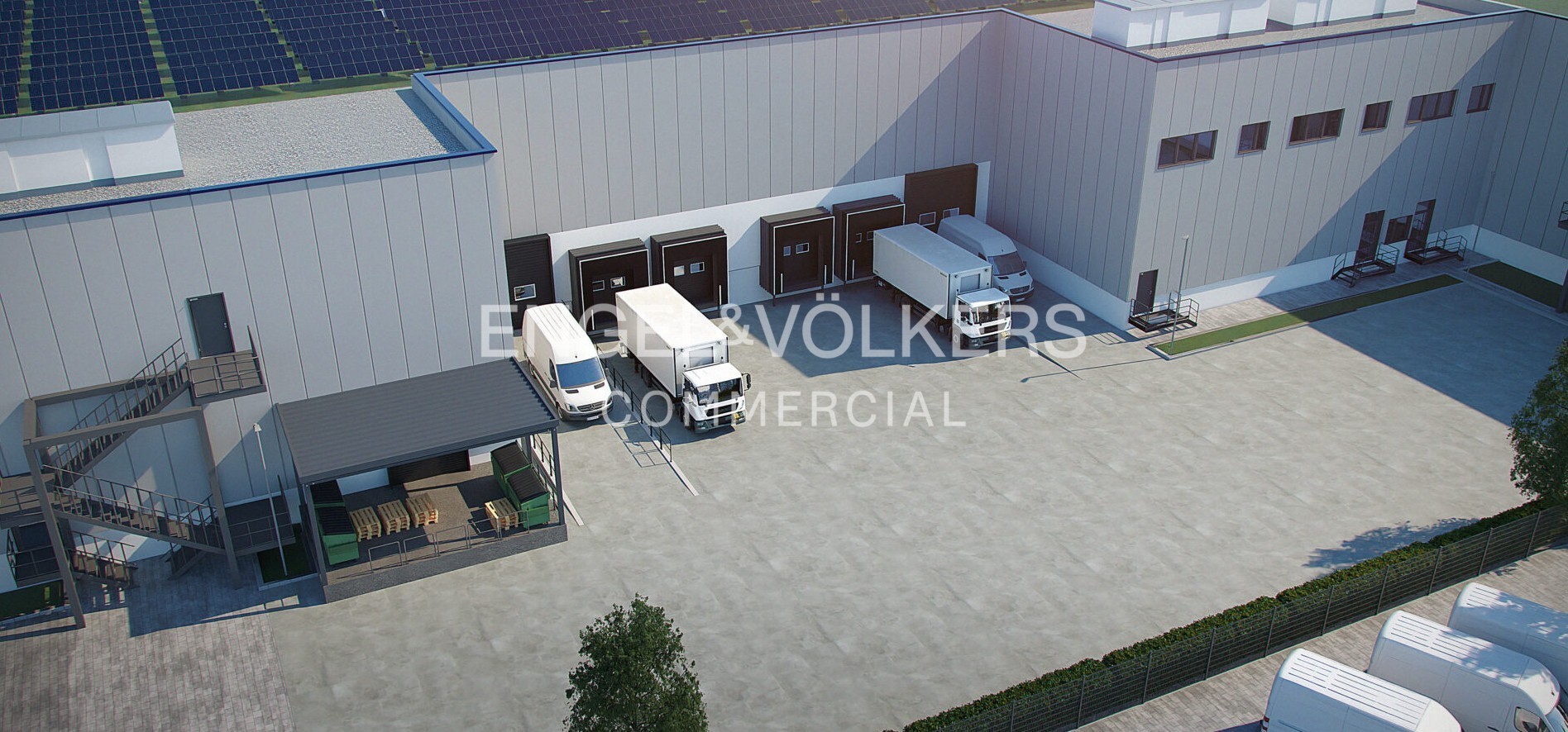 Moderne Hallenflächen mit 11 Lkw-Docks und Wärmepumpe