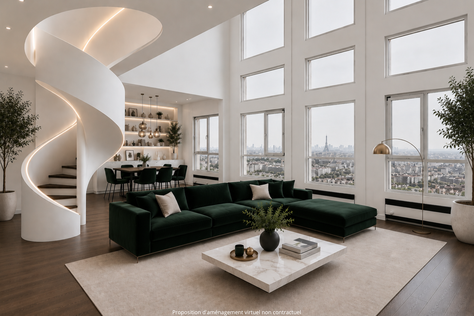 Paris XIII - Duplex 89 m² on the top floors  view of all Paris.