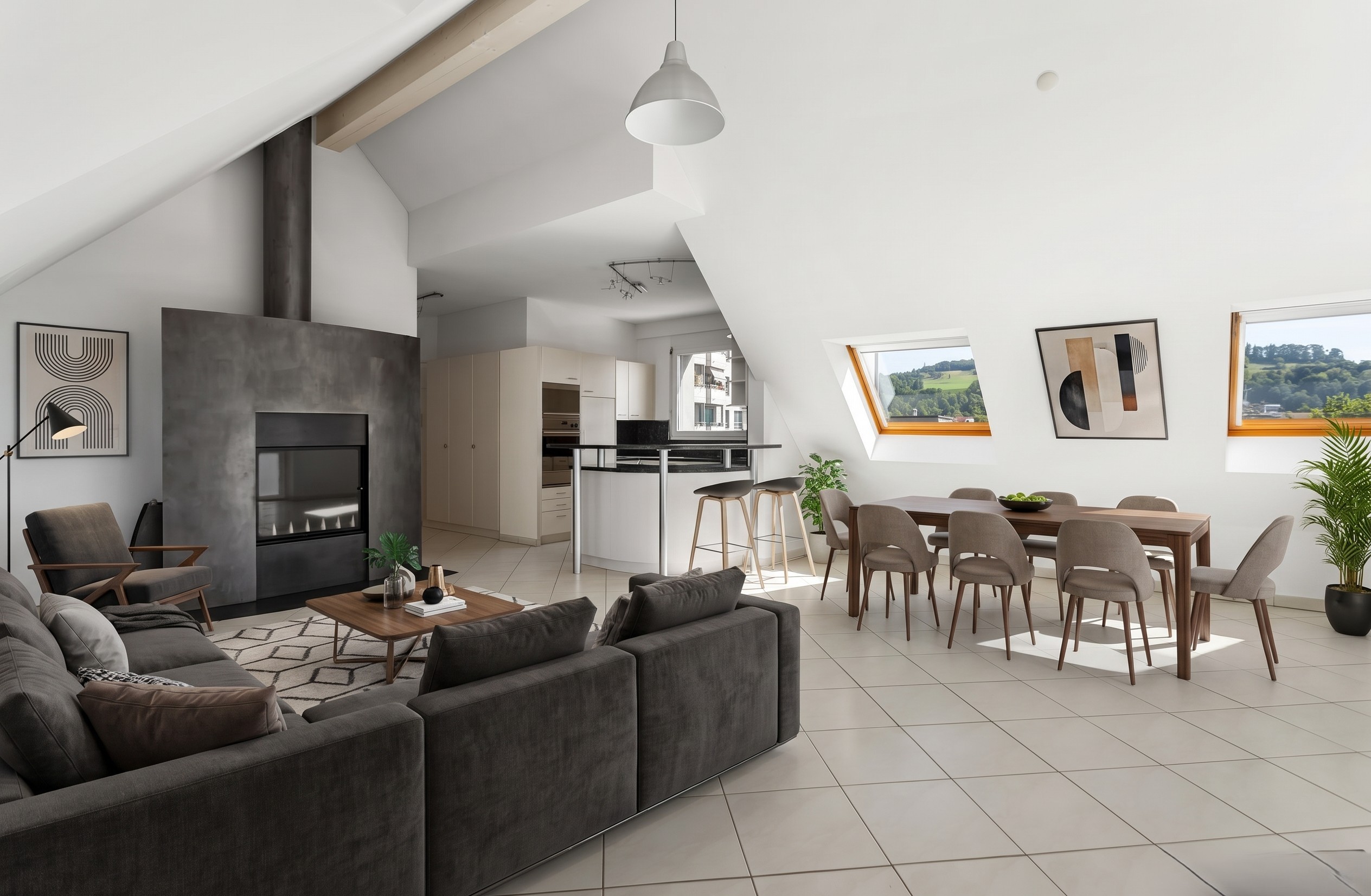 Central penthouse with Alpine views