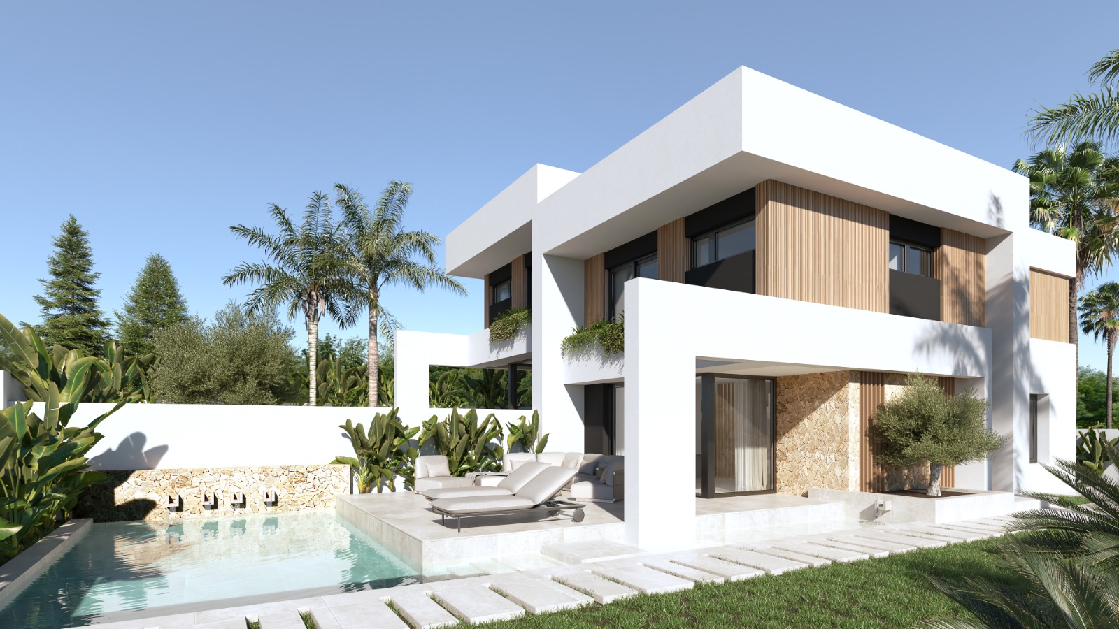 Neubau-Chalets mit privatem Pool in Villamartin