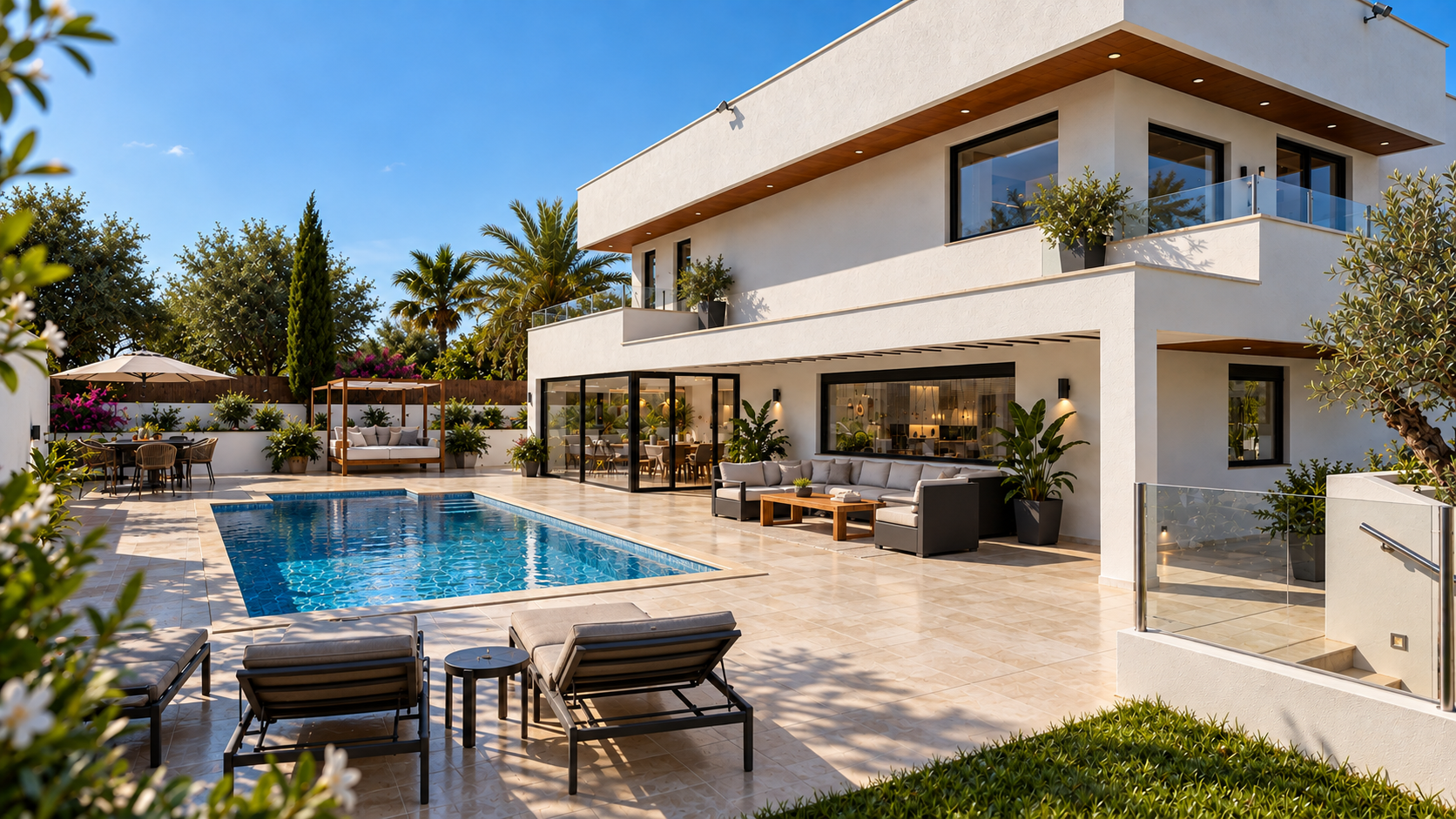 Modern detached villa under construction