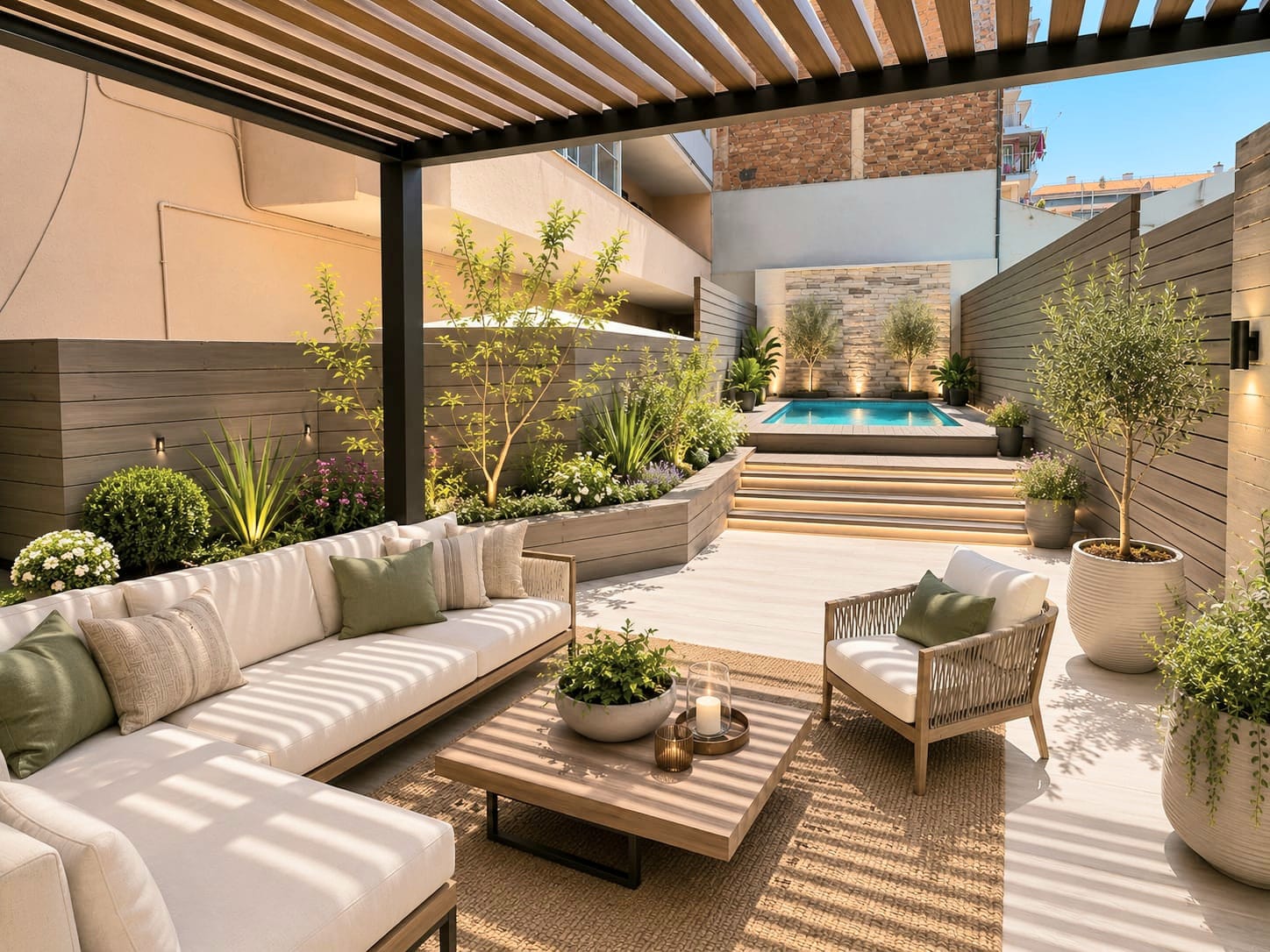 Dúplex modern i lluminós amb una espectacular terrassa privada i espai per a una piscina privada.