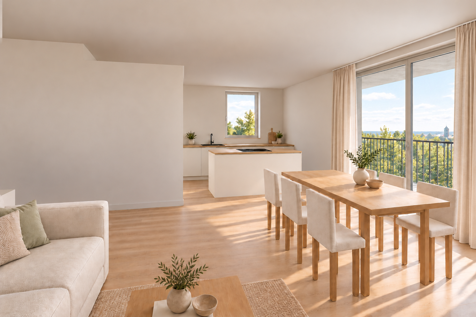 Spacious 4-room new-build apartment with balcony in central Korneuburg [AI-modified]