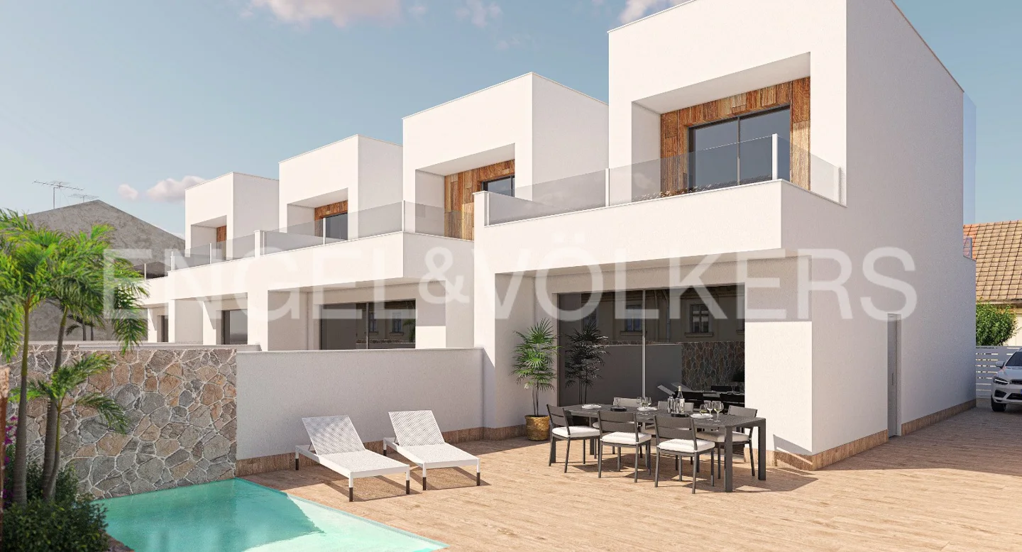 Newly built semi detached villa with private pool in Higuericas Beach
