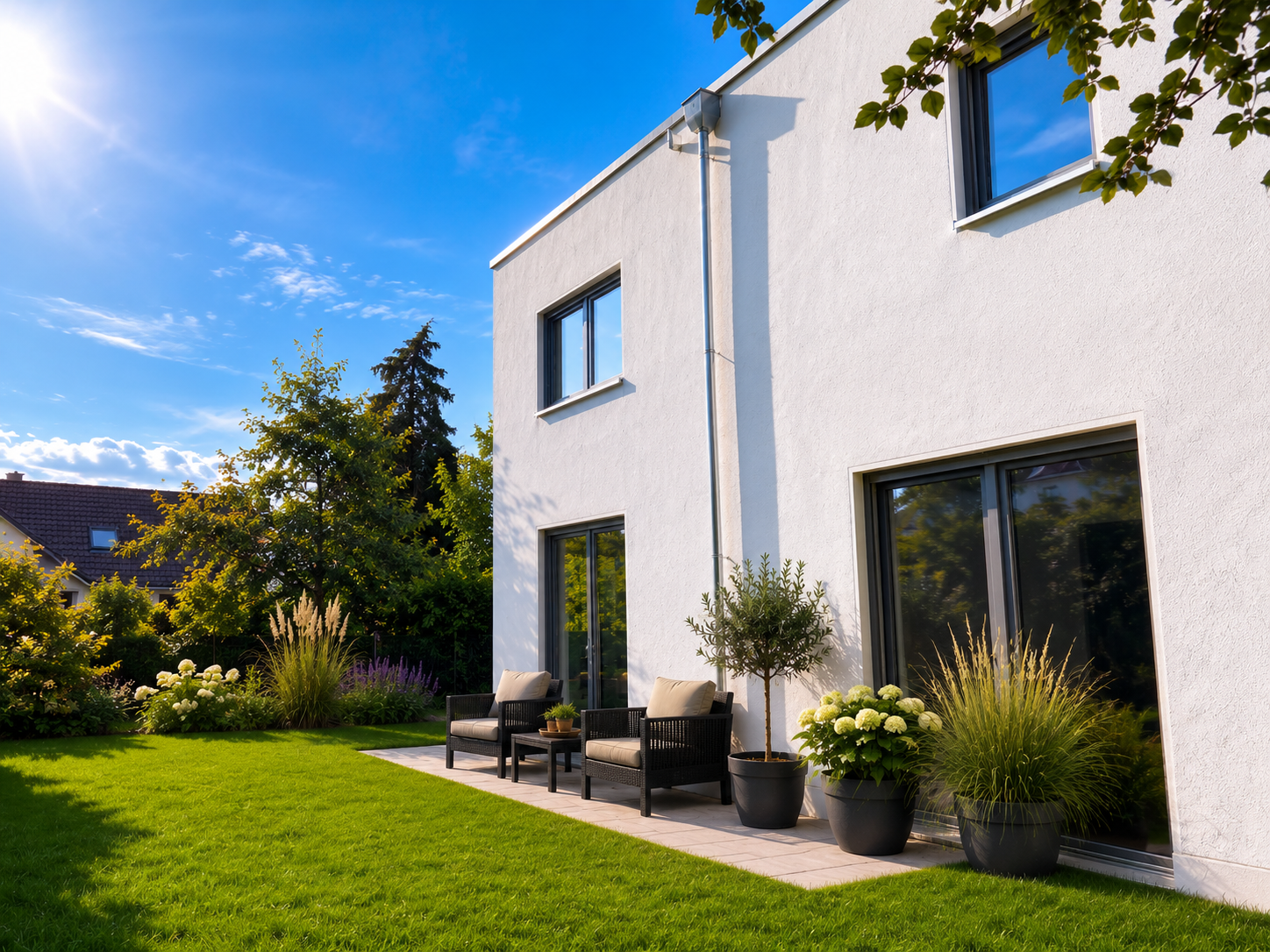 Modernes Neubau-Einfamilienhaus mit pflegeleichtem Garten - sofort bezugsfertig!