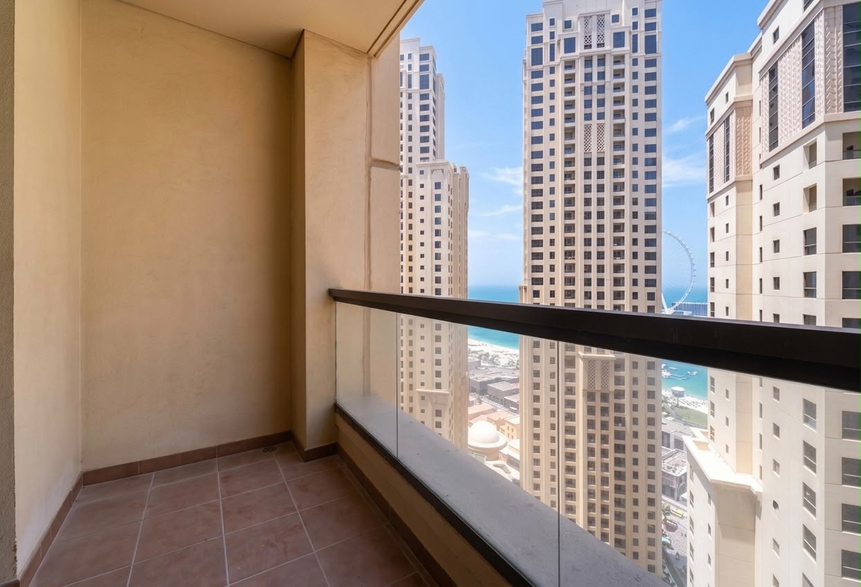 Two balconies | Unfurnished | High Floor